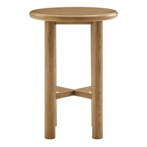 Alvia Round 30" Oak Wood Bar Table