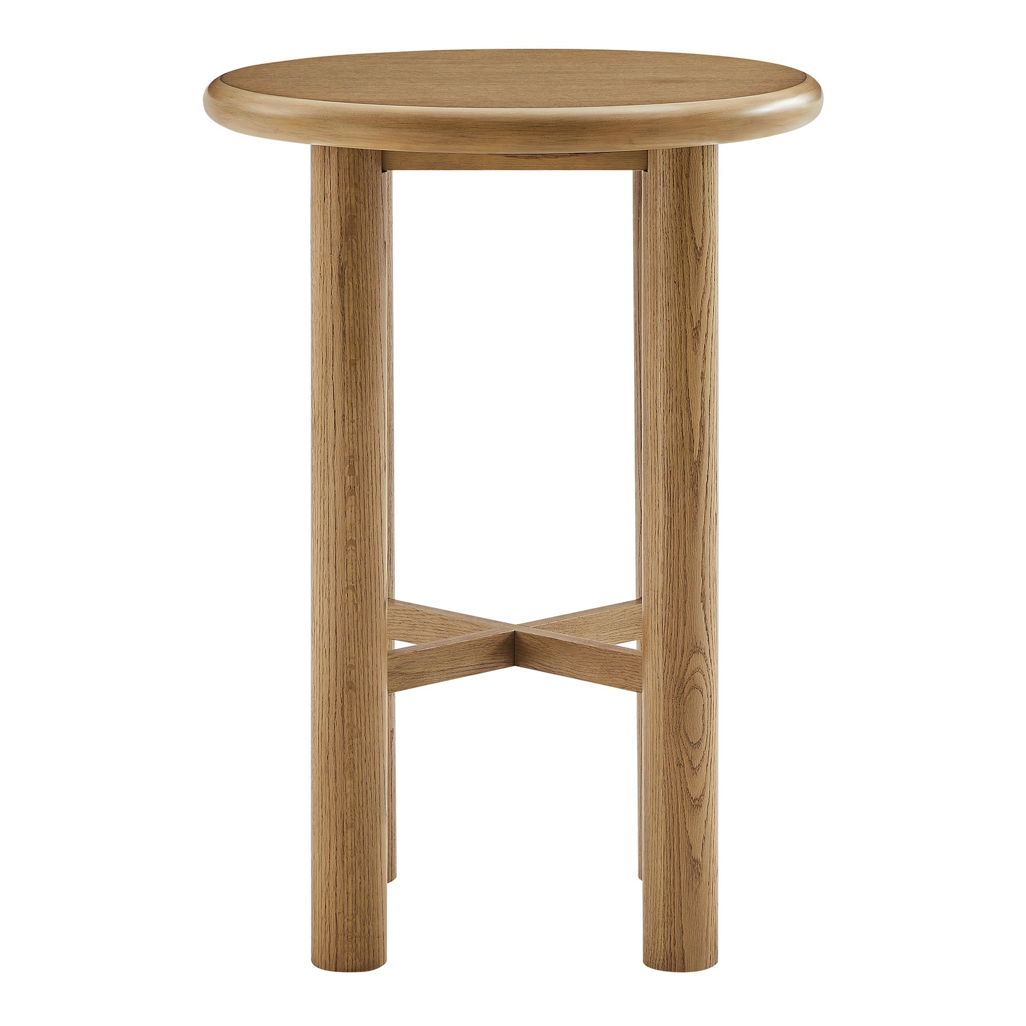 Alvia Round 30″ Oak Wood Bar Table view 1