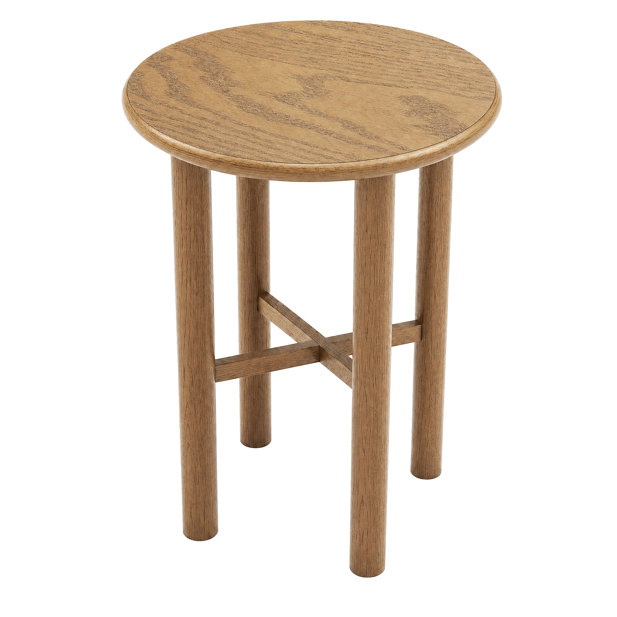 Alvia Round 30″ Oak Wood Bar Table view 6