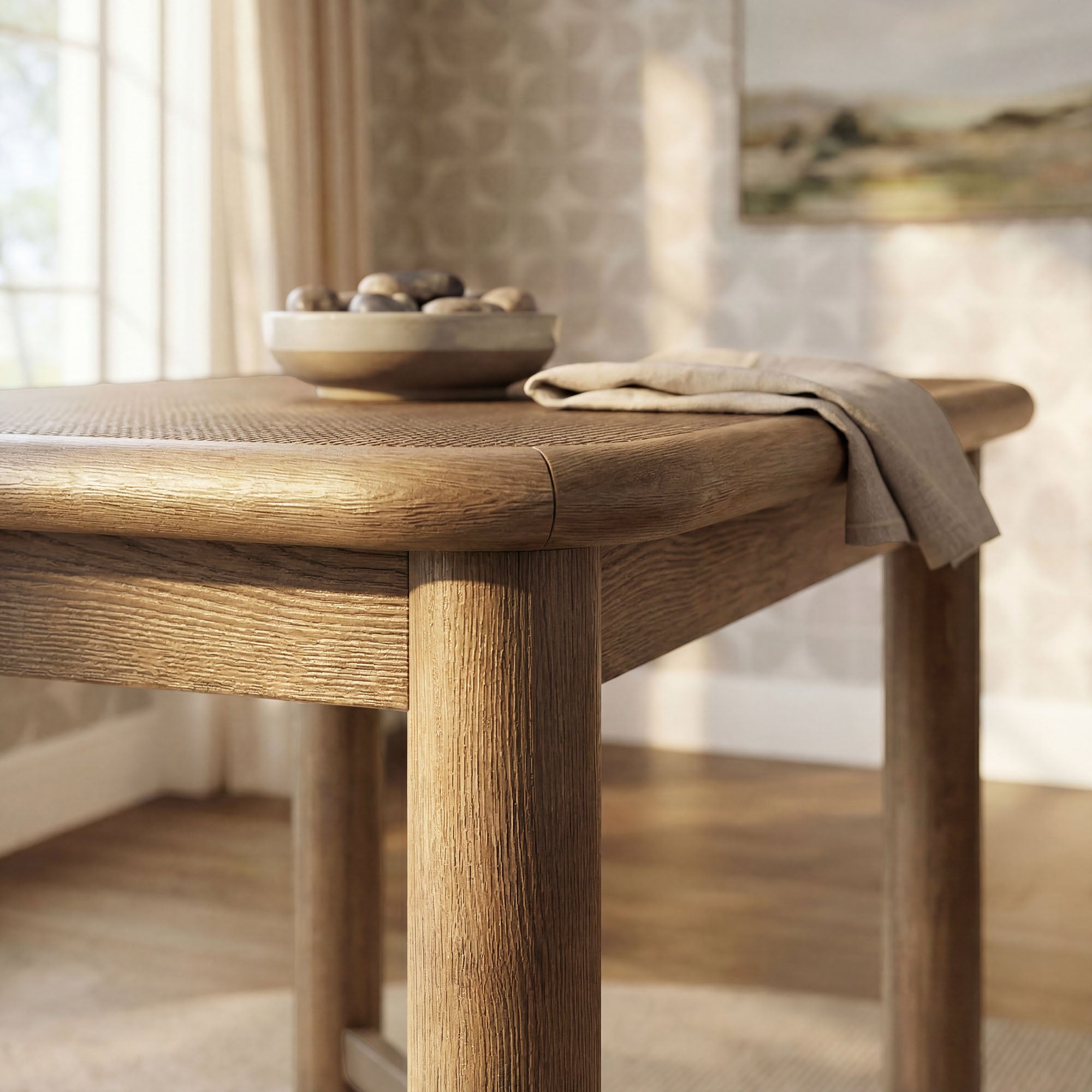 Alvia Rectangular 60″ Oak Wood Bar Table view 5