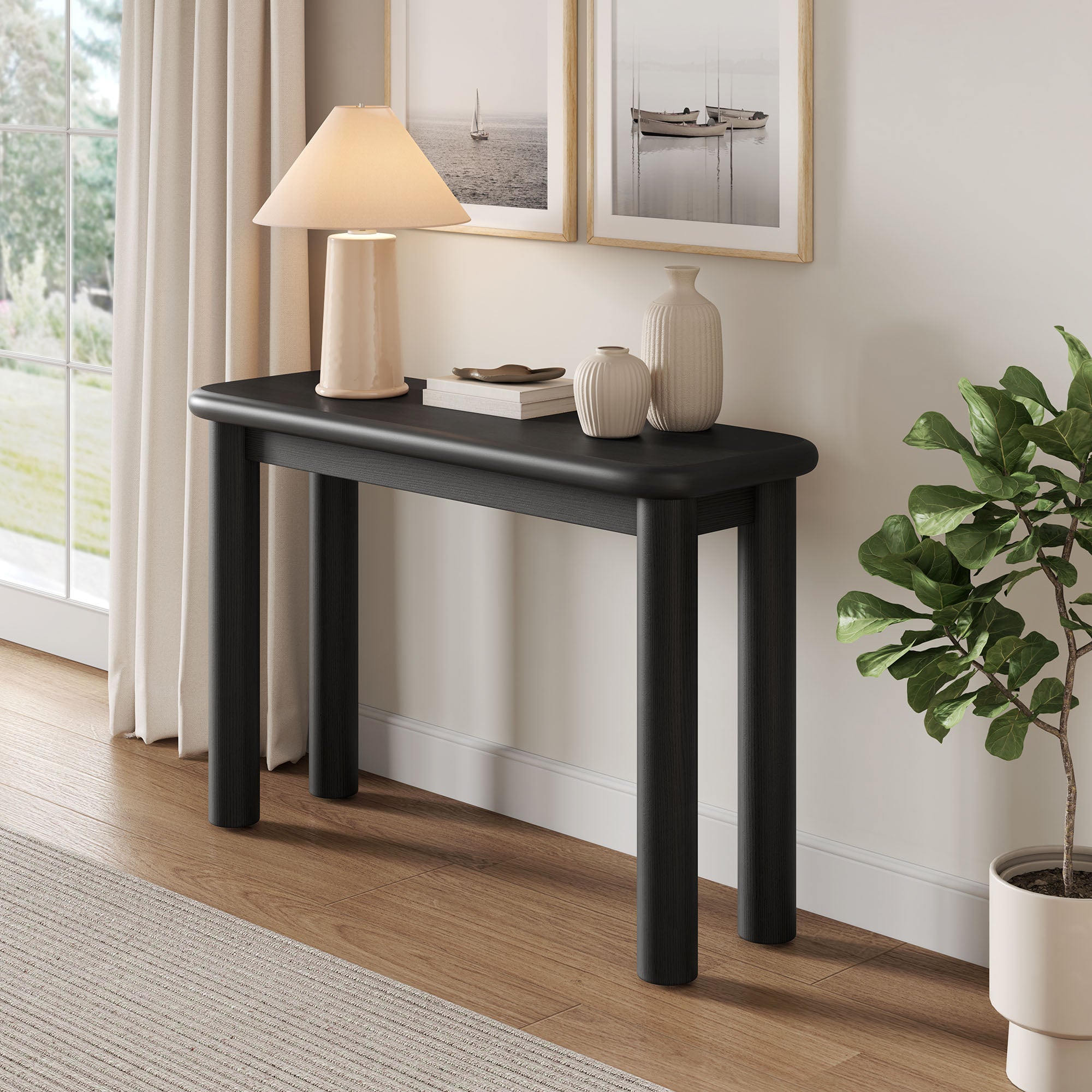Alvia Oak Wood Console Table - Image 10