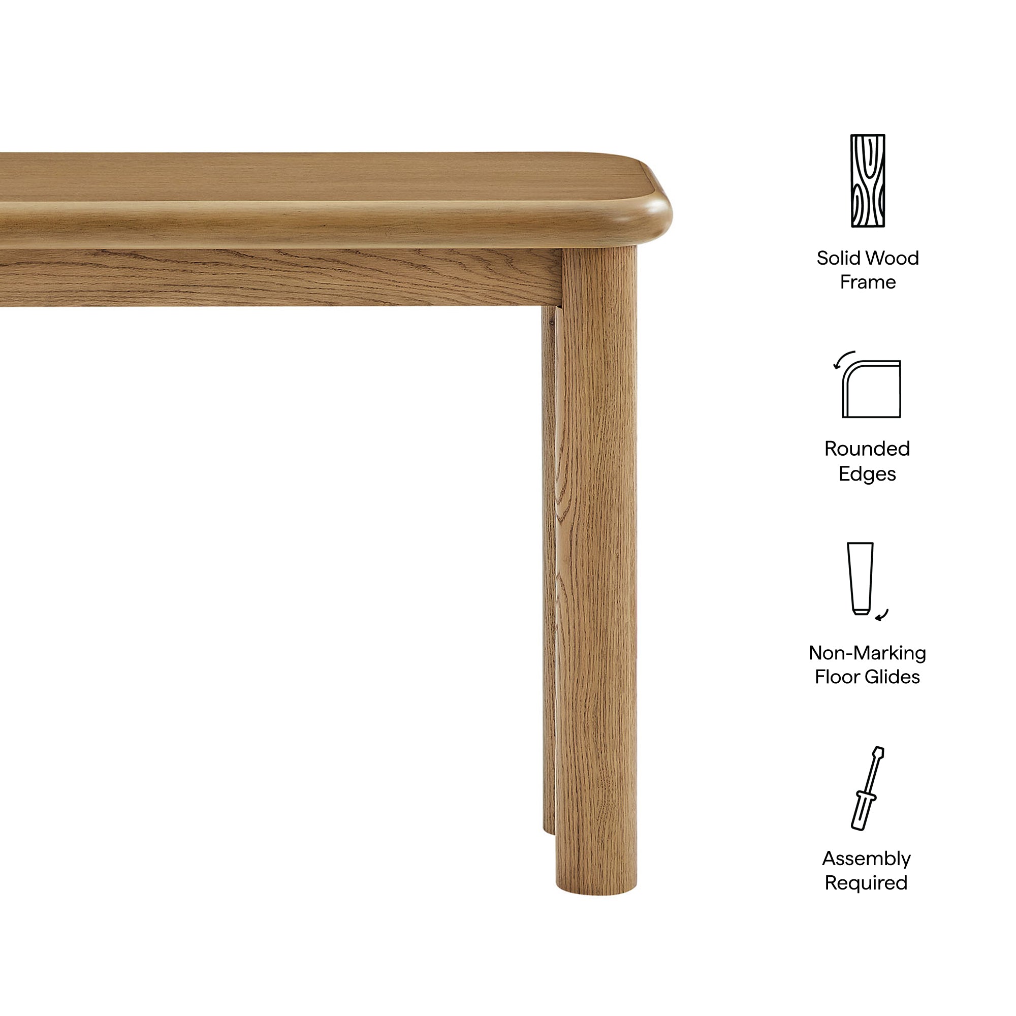 Alvia Oak Wood Console Table view 3