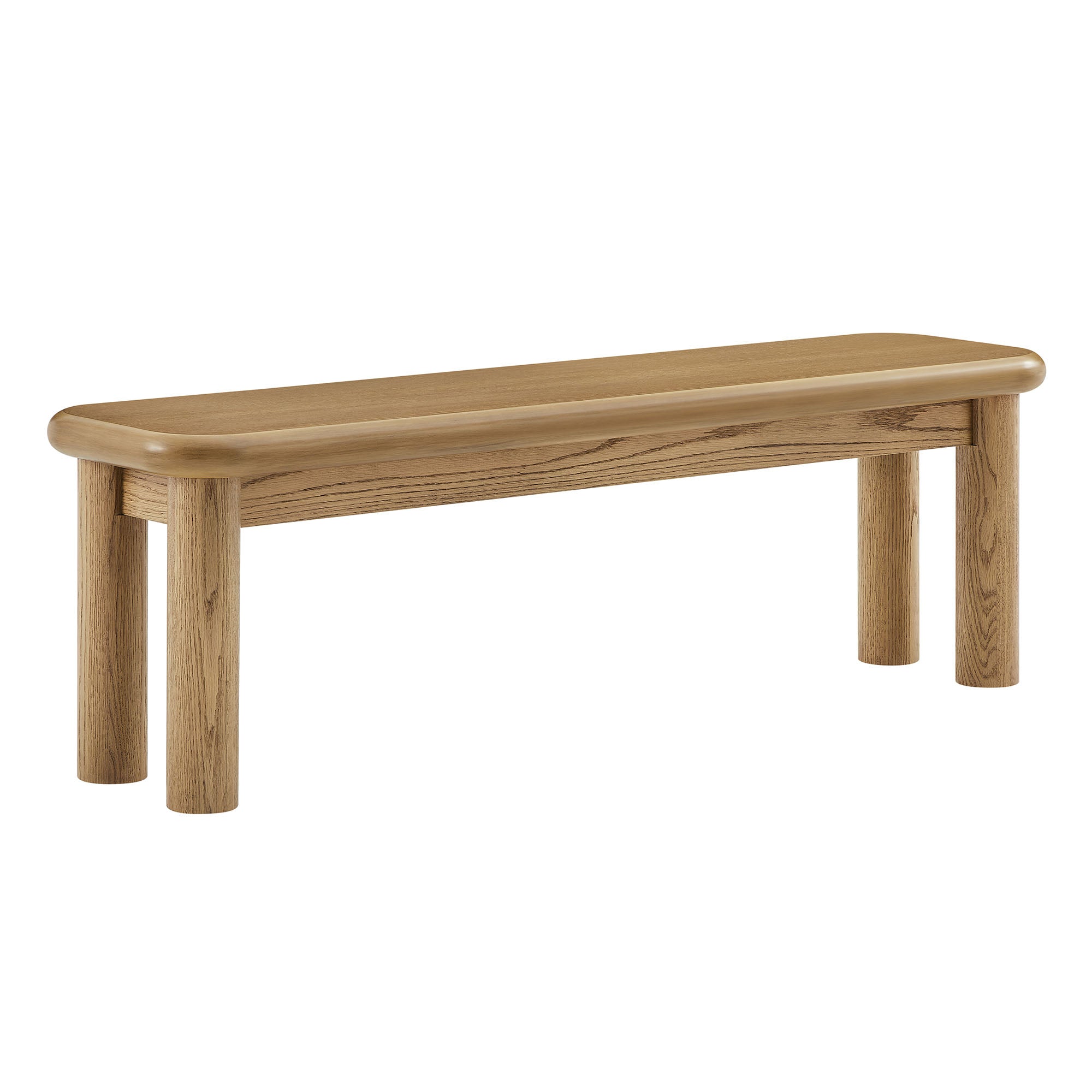 Alvia 58″ Oak Wood Bench view 1
