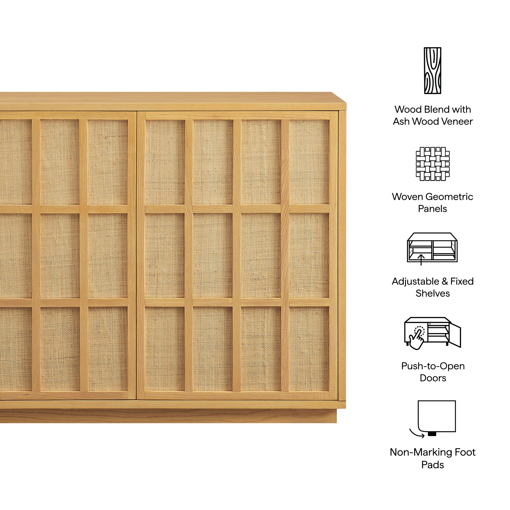 Aiko 39 Inch Japandi Accent Cabinet view 3