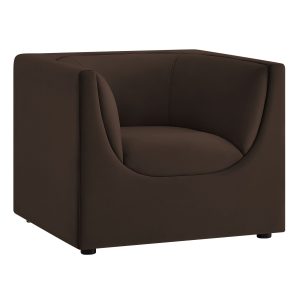 Hilda Curved Back Performance Velvet Armchair