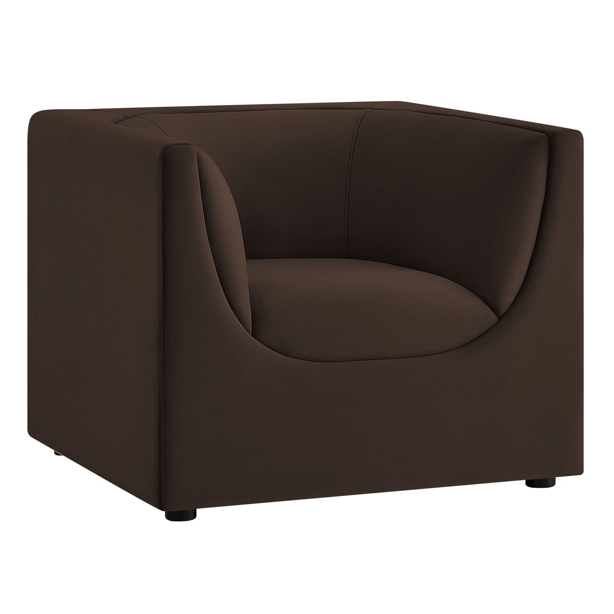 Hilda Curved Back Performance Velvet Armchair view 1