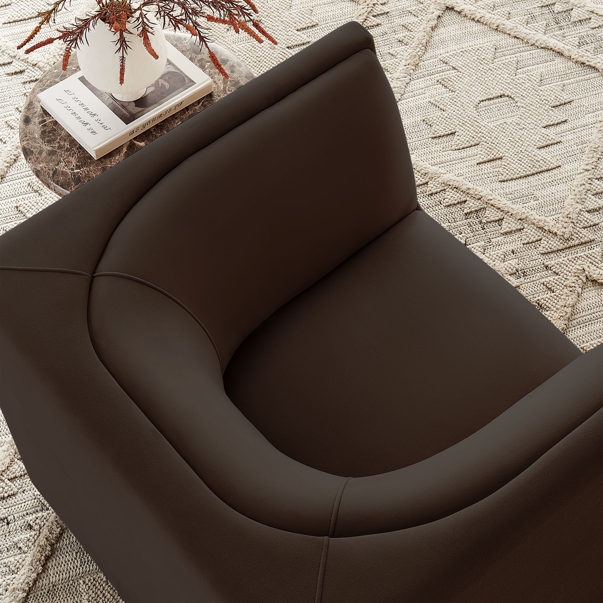 Hilda Curved Back Performance Velvet Armchair view 5