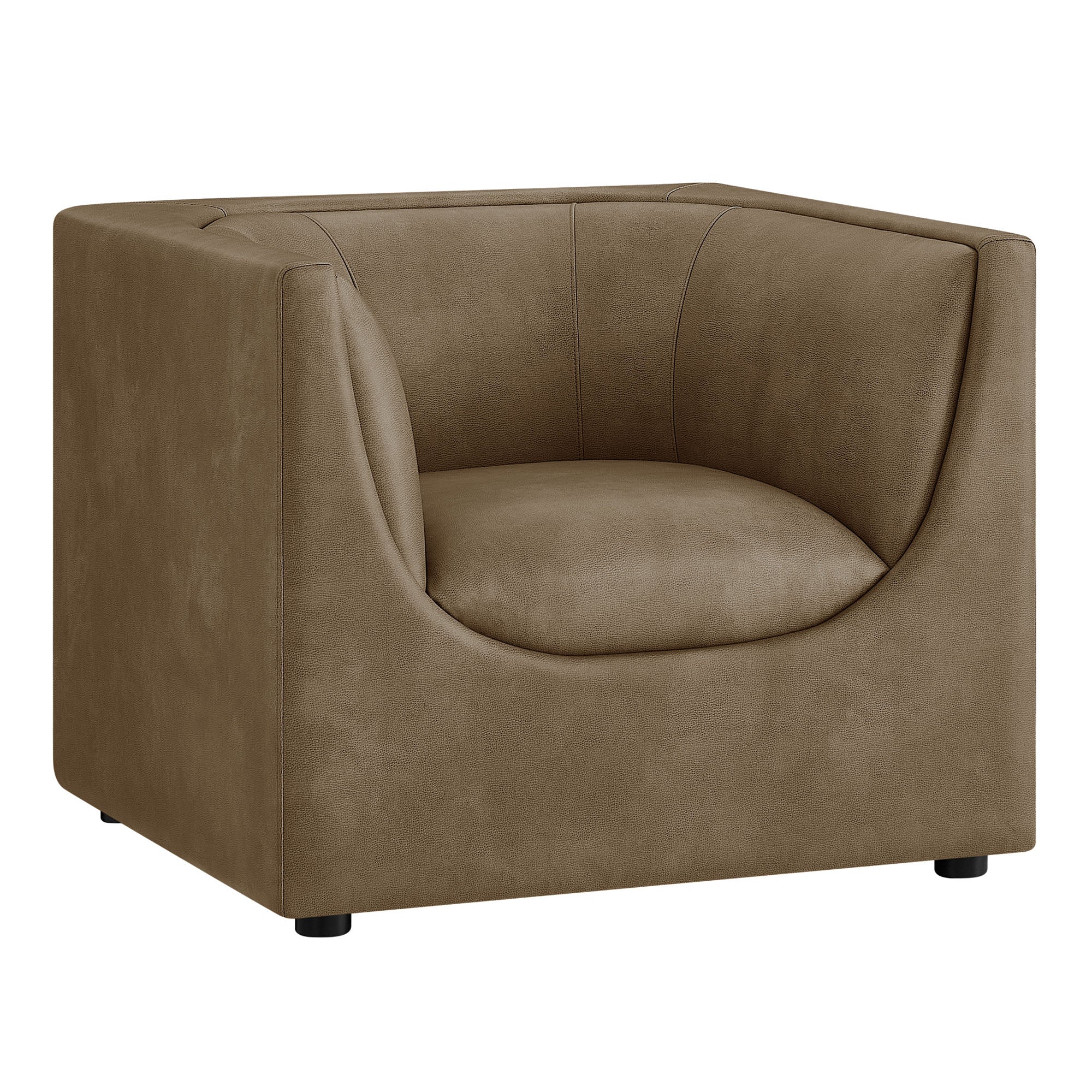 Hilda Curved Back Vegan Leather Armchair view 1