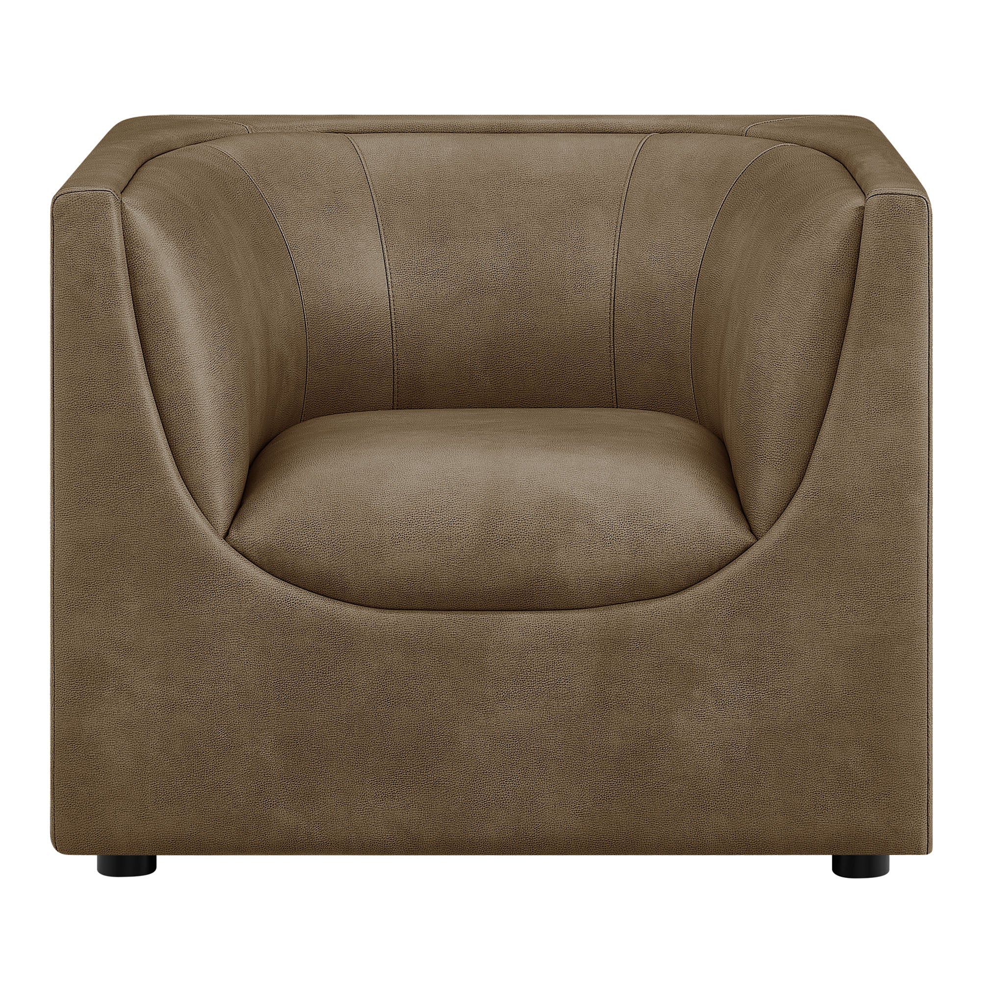 Hilda Curved Back Vegan Leather Armchair view 8