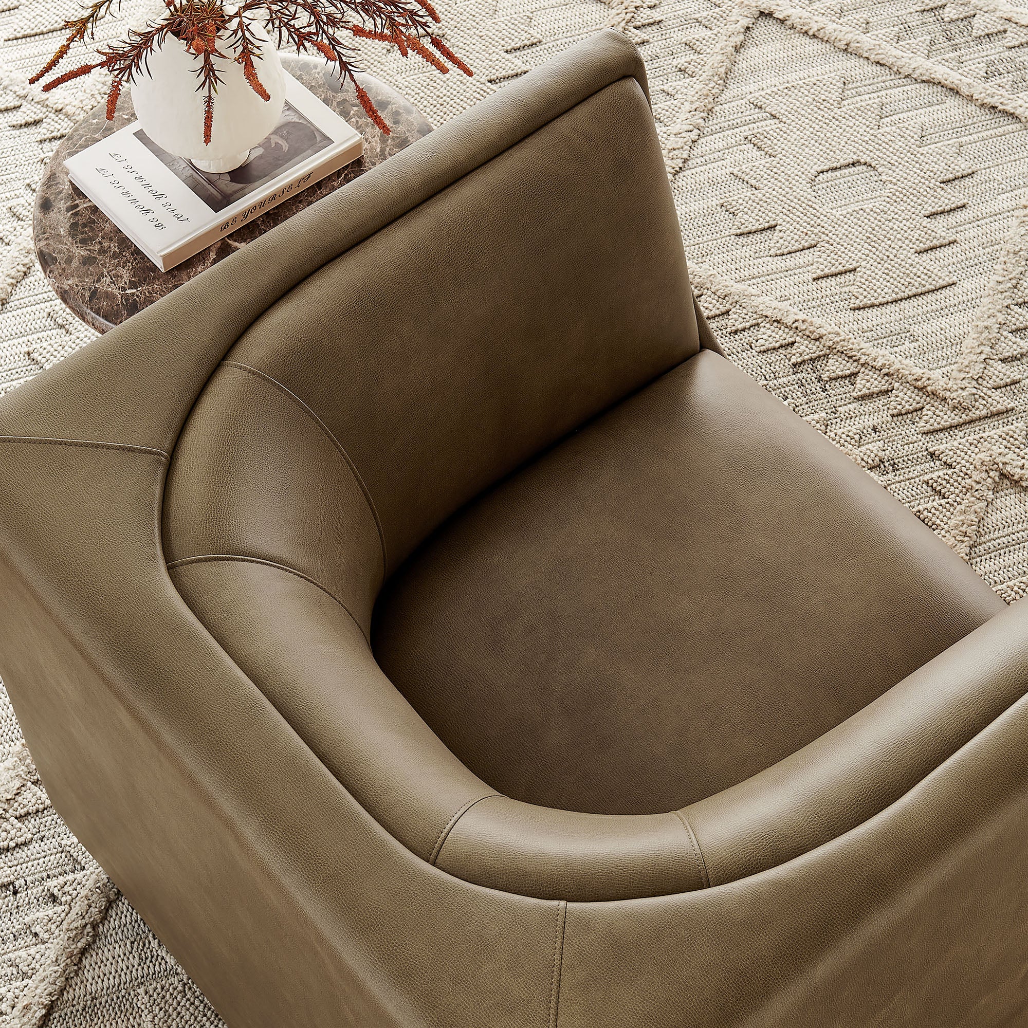 Hilda Curved Back Vegan Leather Armchair view 5
