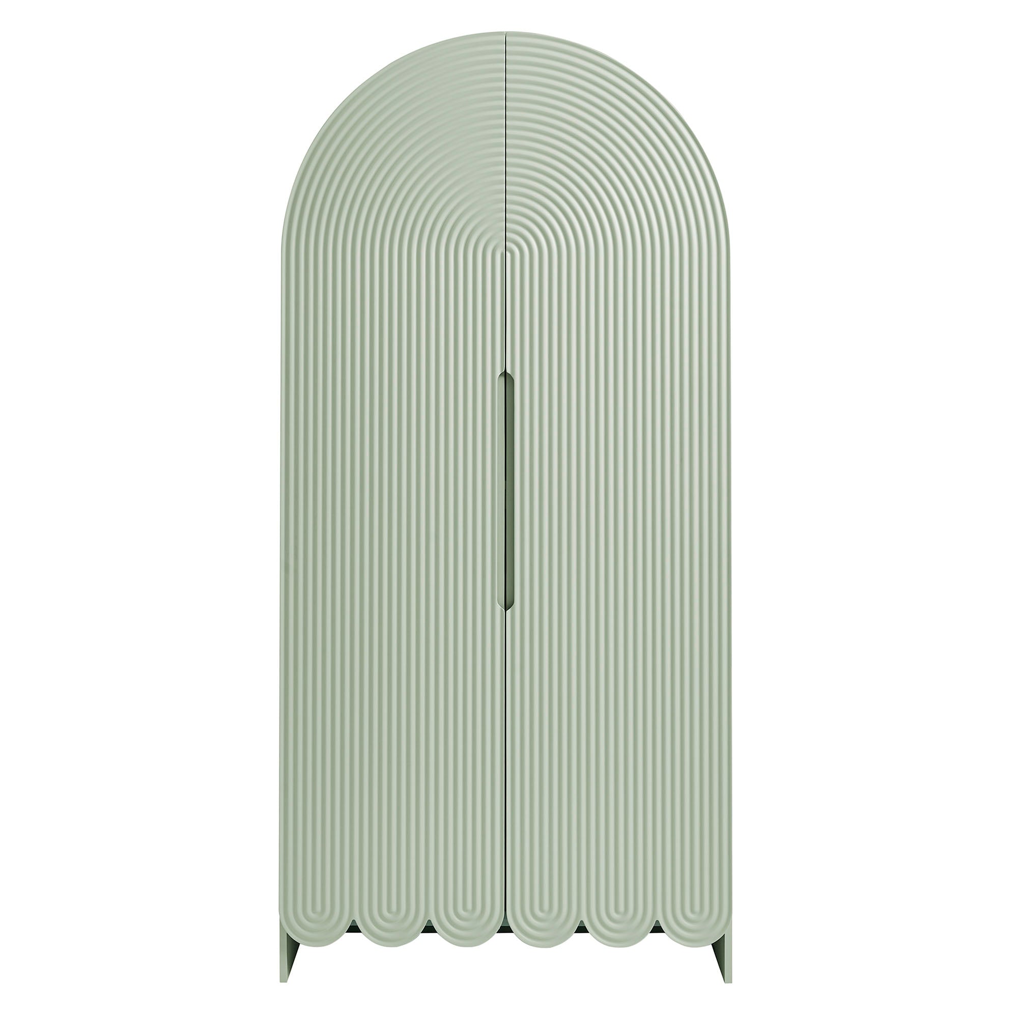 Dahlia 78 Inch Fluted and Scalloped Arched Storage Cabinet view 8