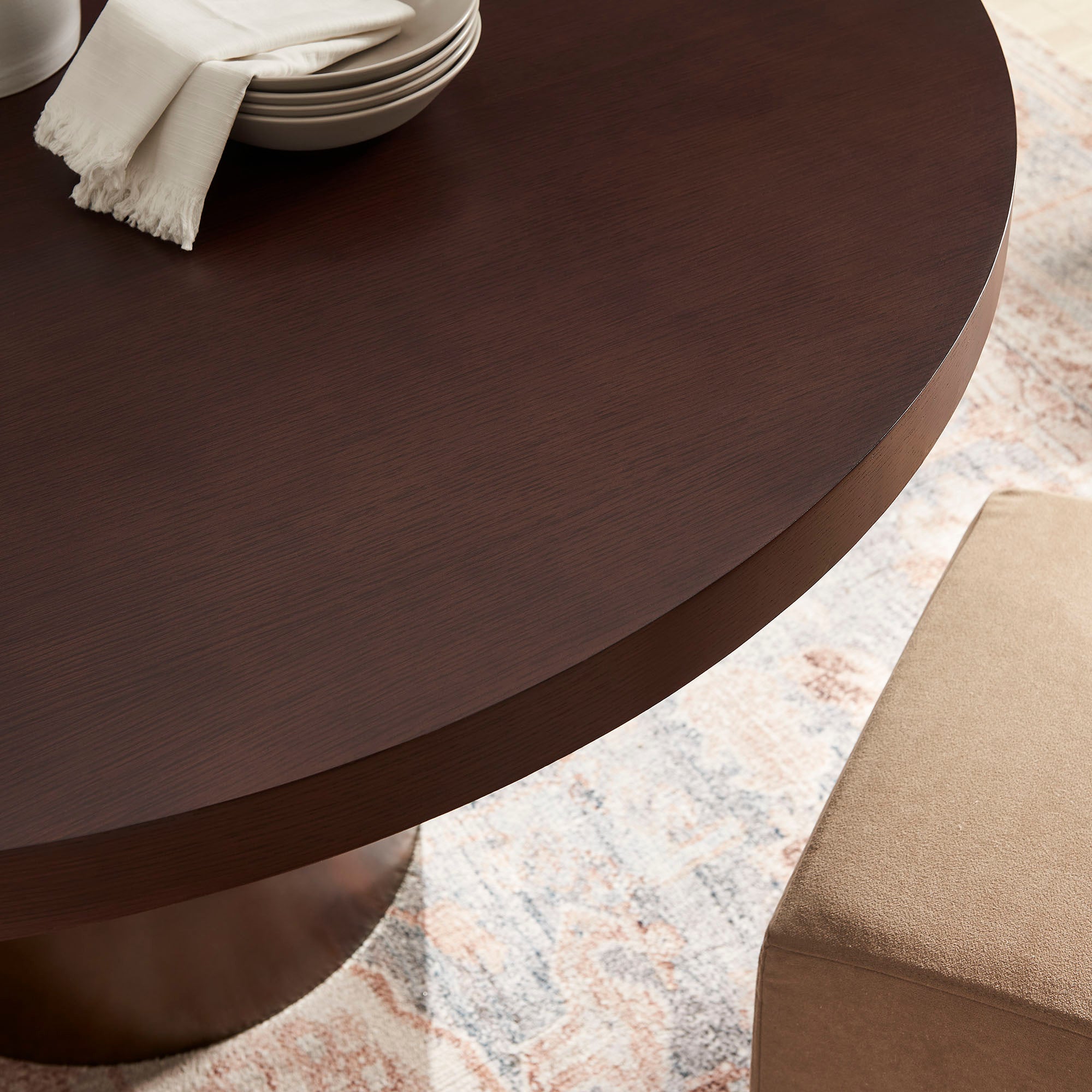 Annette 54 Inch Round Pedestal Base Dining Table view 5