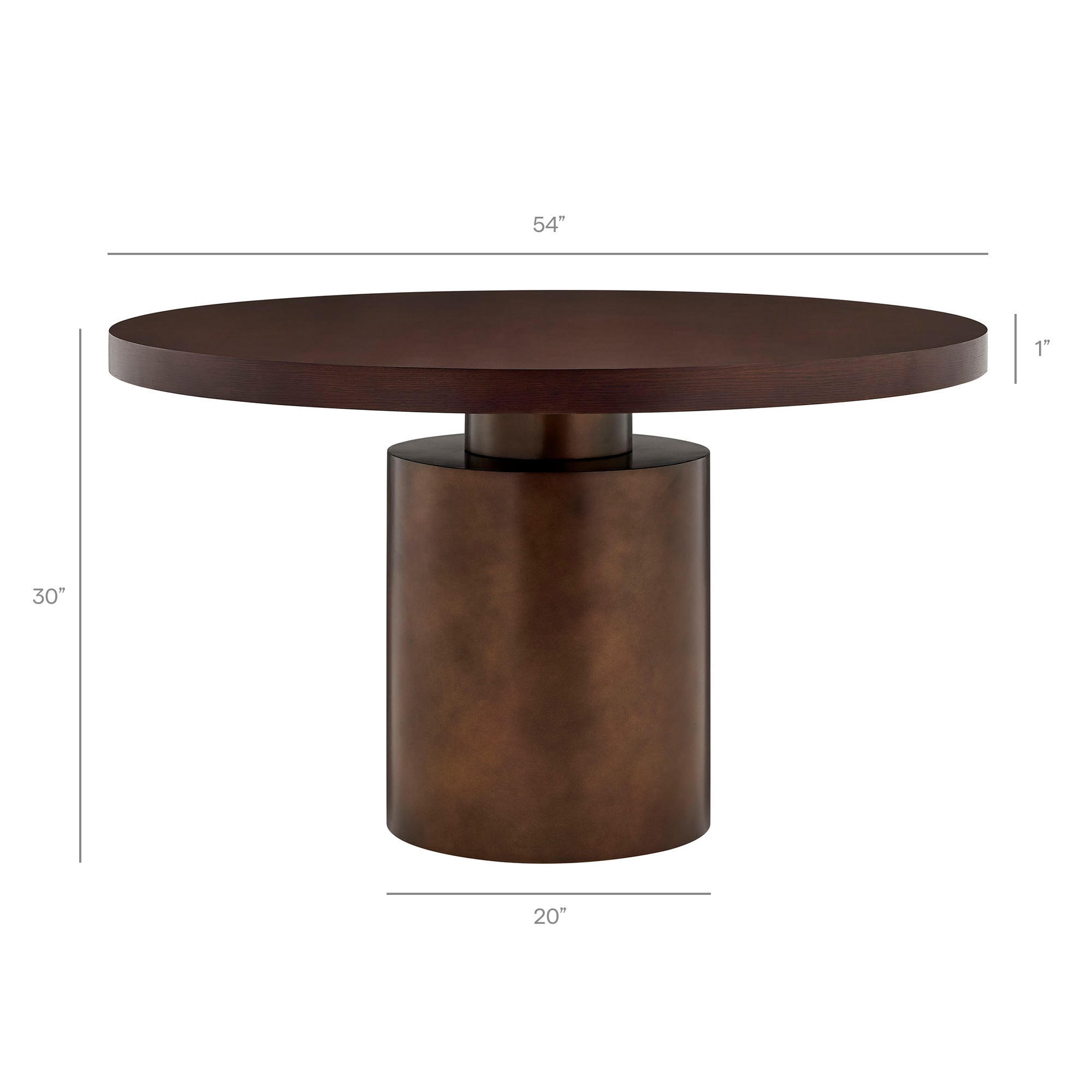 Annette 54 Inch Round Pedestal Base Dining Table view 4