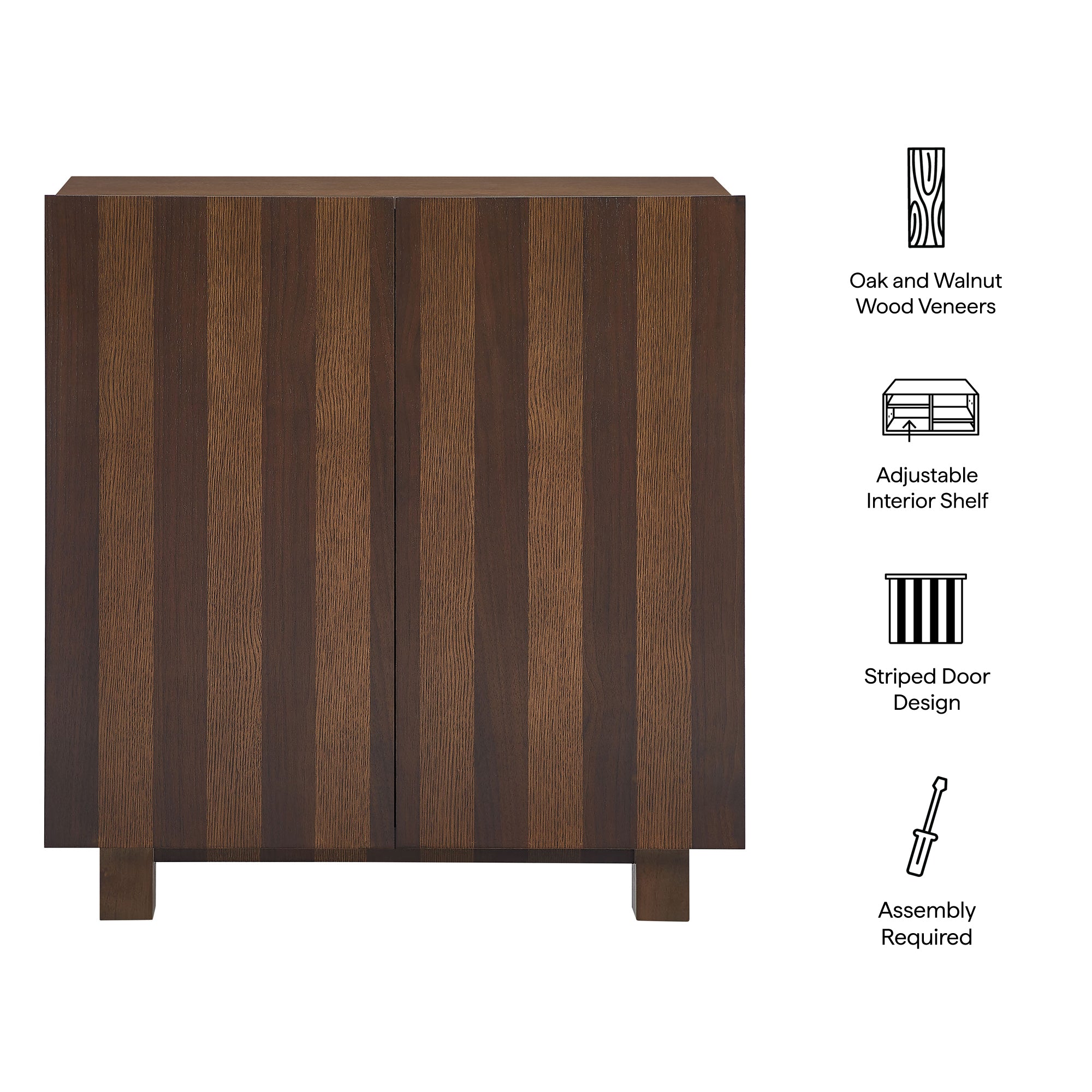 Kline 2-Door Striped Accent Cabinet view 3