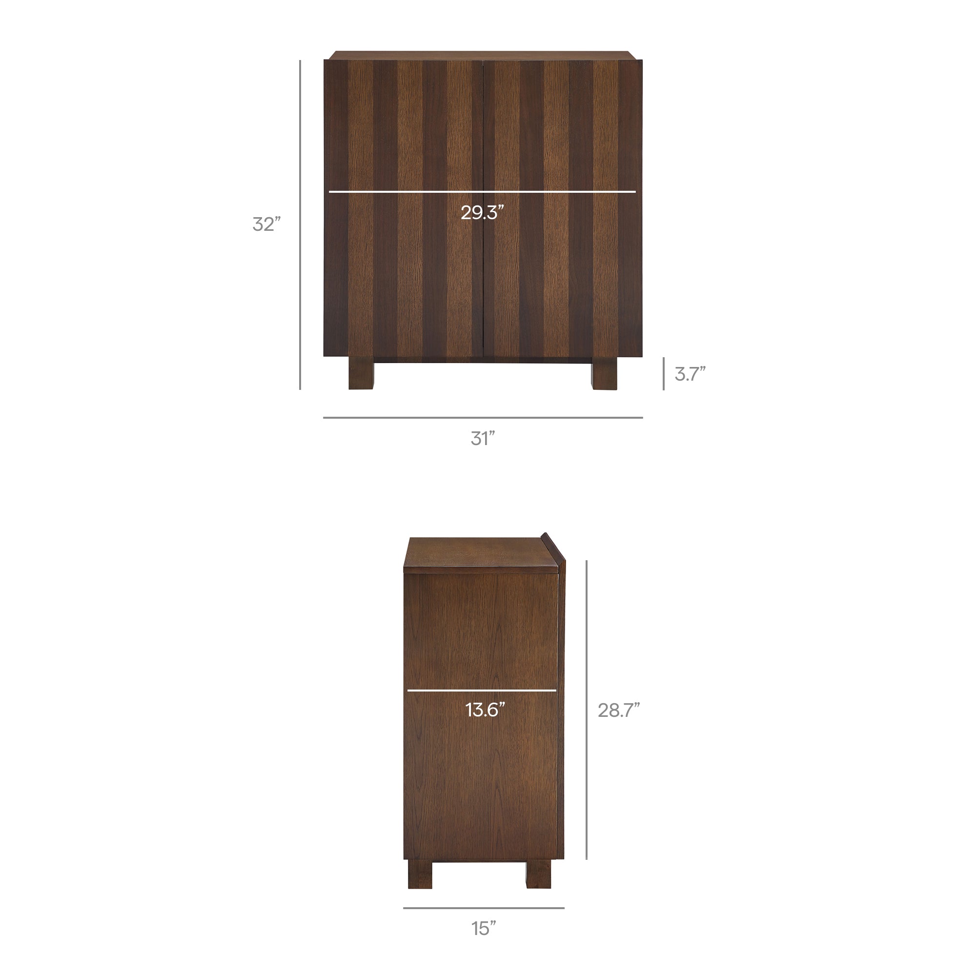 Kline 2-Door Striped Accent Cabinet view 4