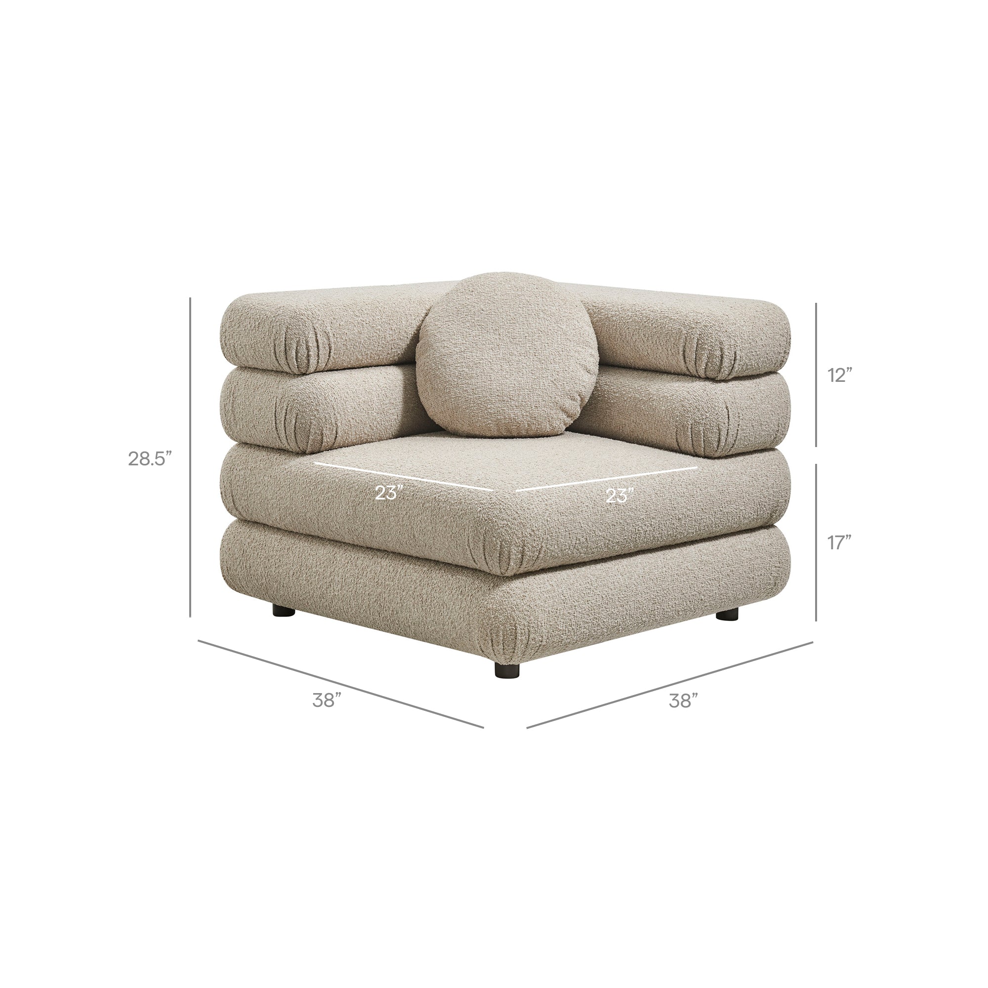 Jubilee Upholstered Modular Corner Chair view 4