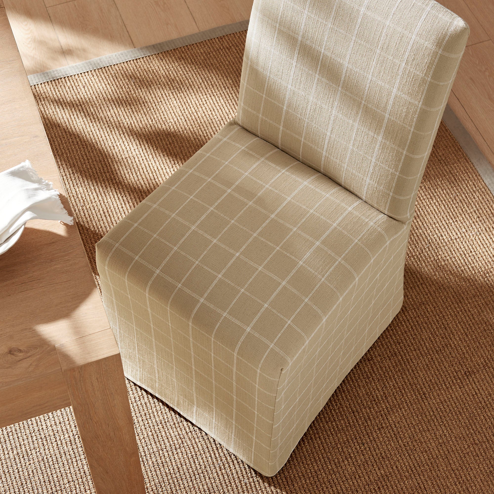 Aster Linen Cotton Blend Slipcovered Dining Chairs Set of 2 view 5