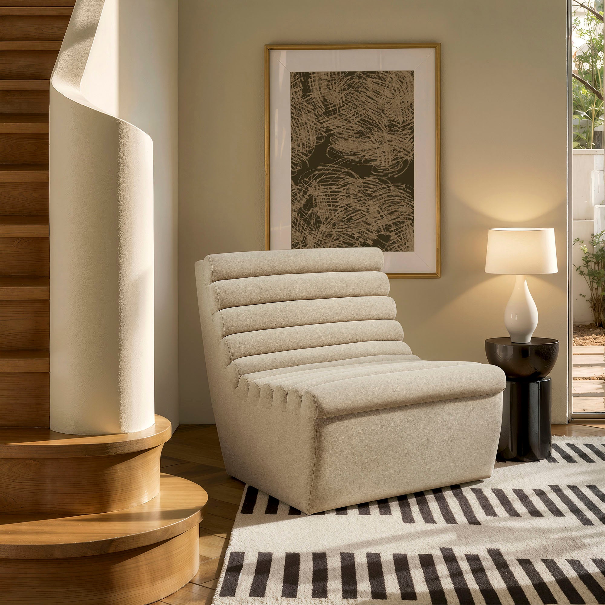 Corbin Performance Fleece Armless Accent Chair view 2