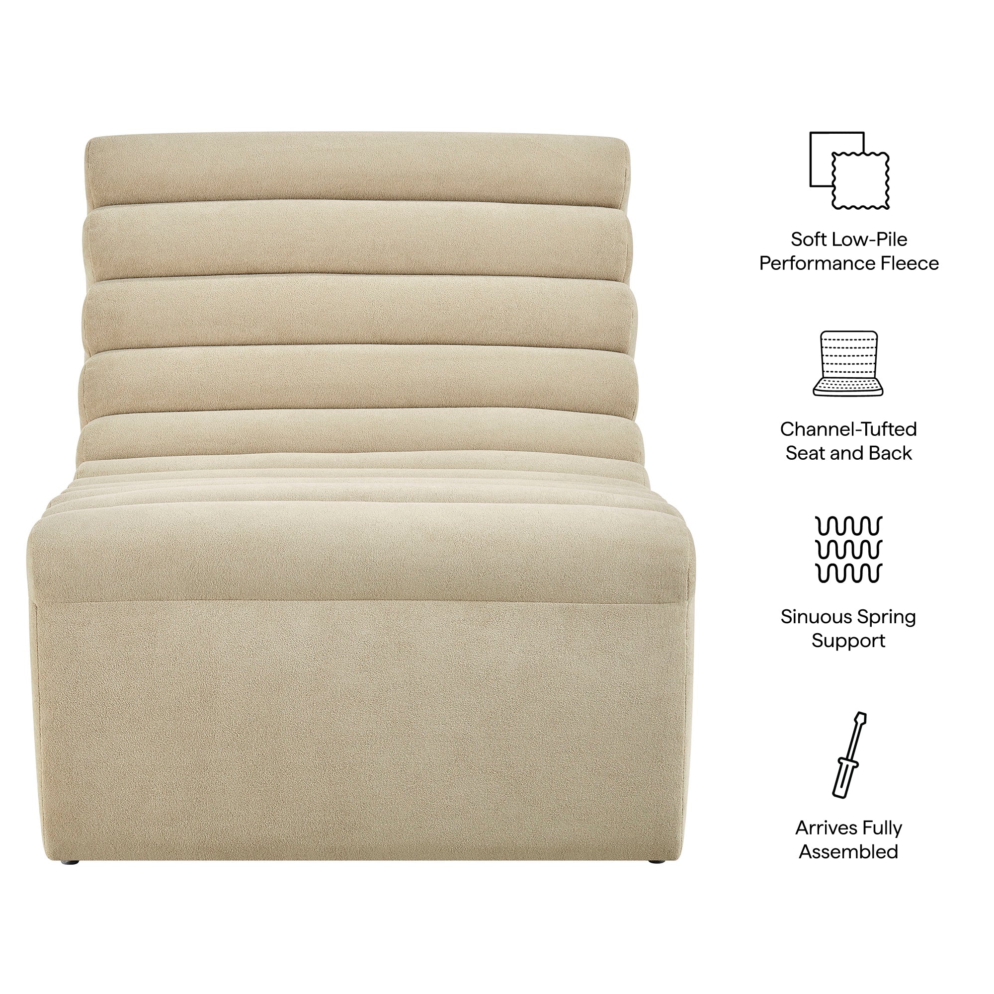 Corbin Performance Fleece Armless Accent Chair view 3