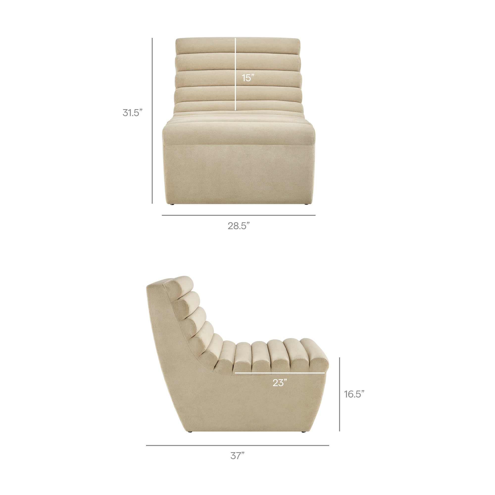 Corbin Performance Fleece Armless Accent Chair view 4