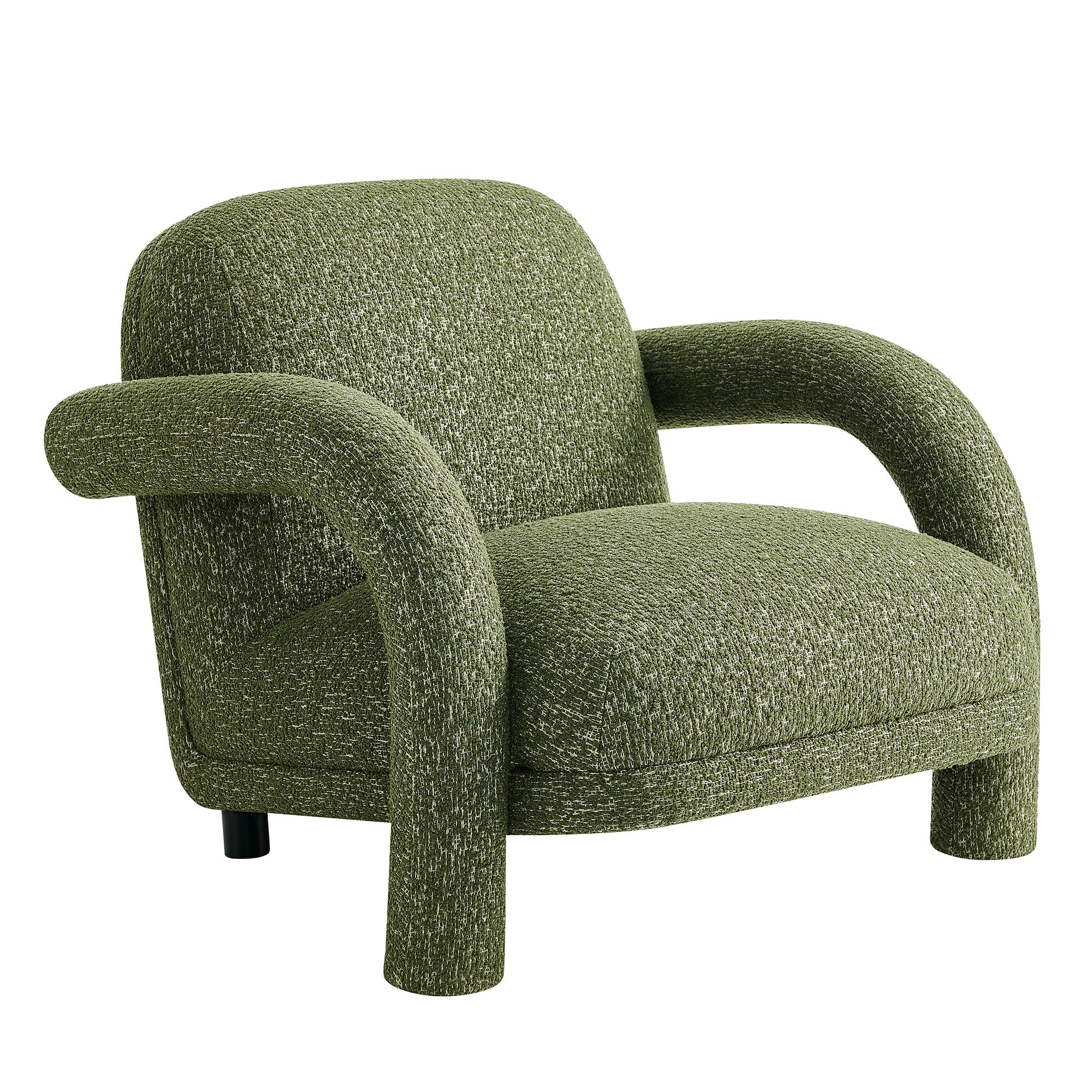 Ferris Textured Woven Fabric Lounge Chair view 1