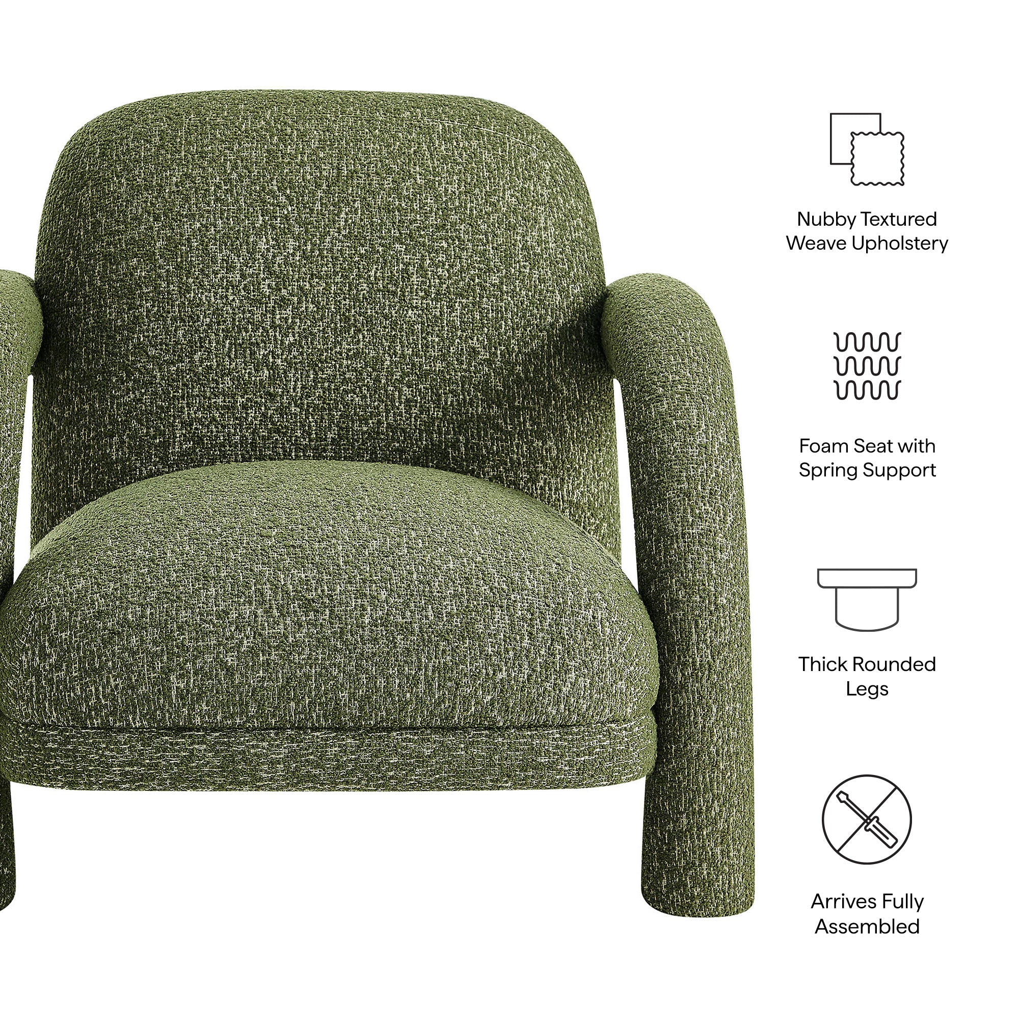 Ferris Textured Woven Fabric Lounge Chair view 3
