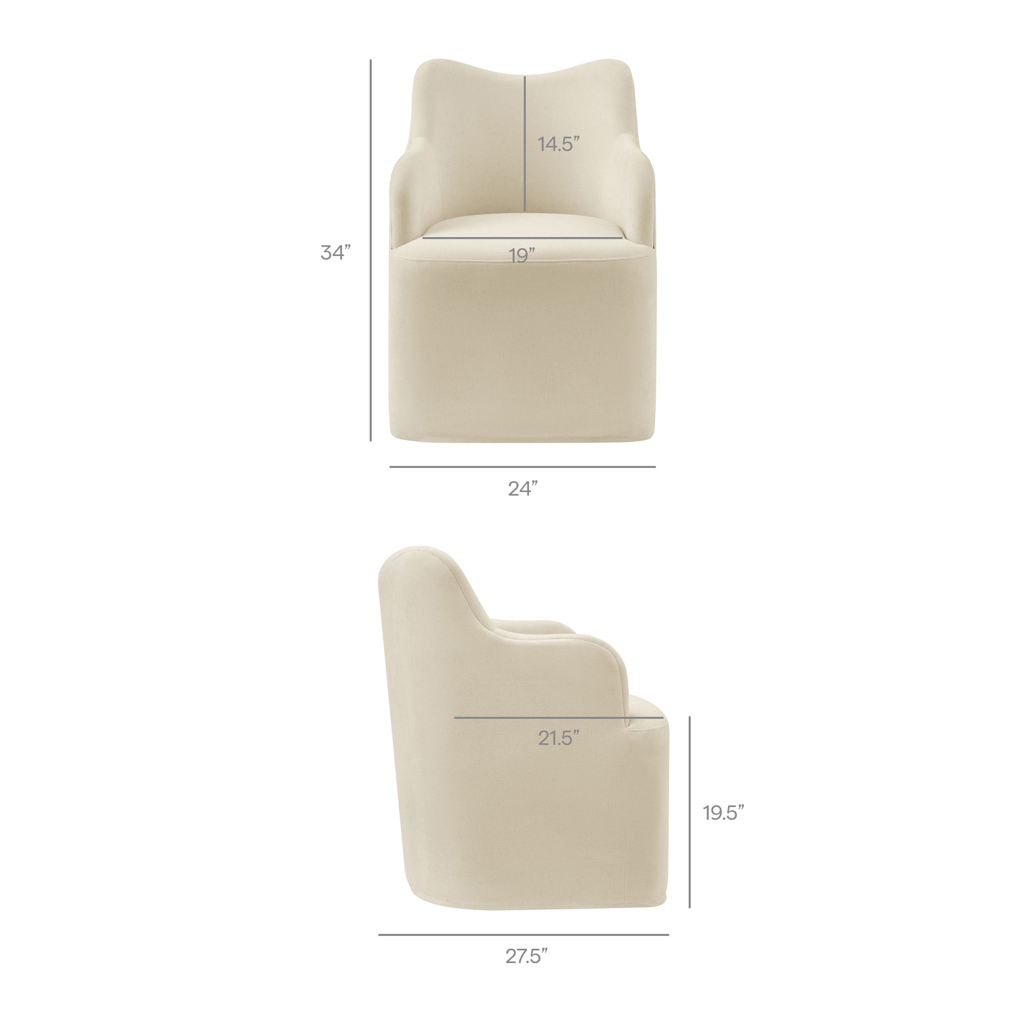 Cordelle Linen Blend Swivel Dining Chair view 4