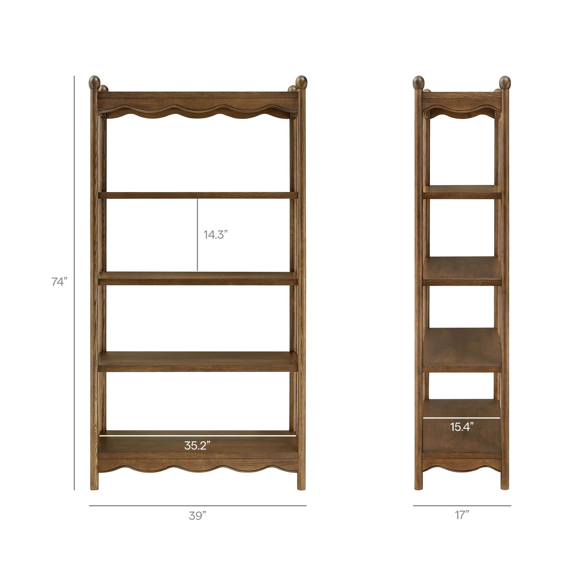 Darcy 4-Tier Open Bookcase view 4