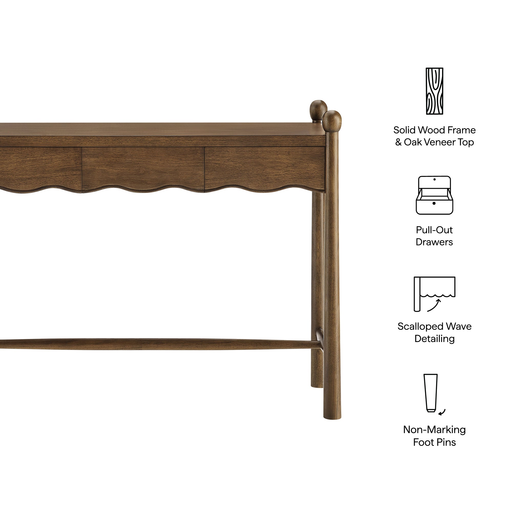 Darcy 44 Inch Wood Console Table view 3