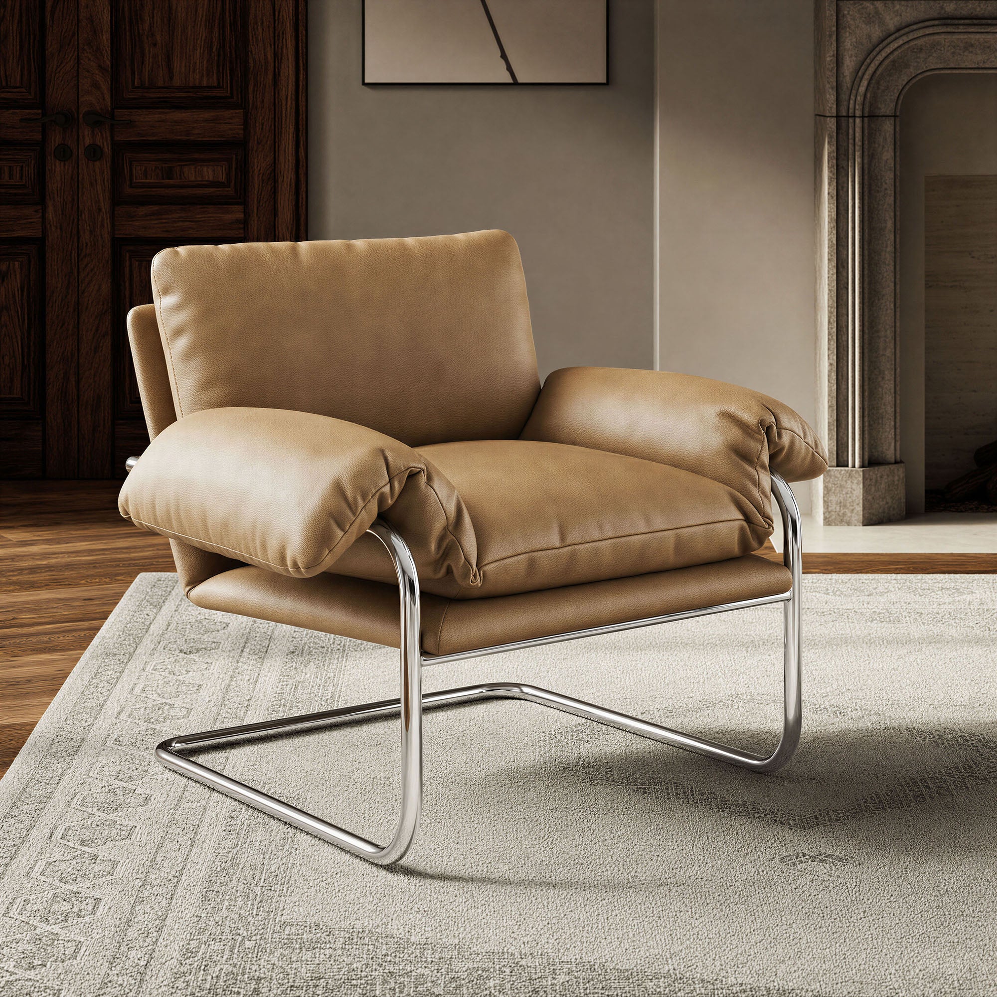 Ansel Vegan Leather Accent Chair view 2