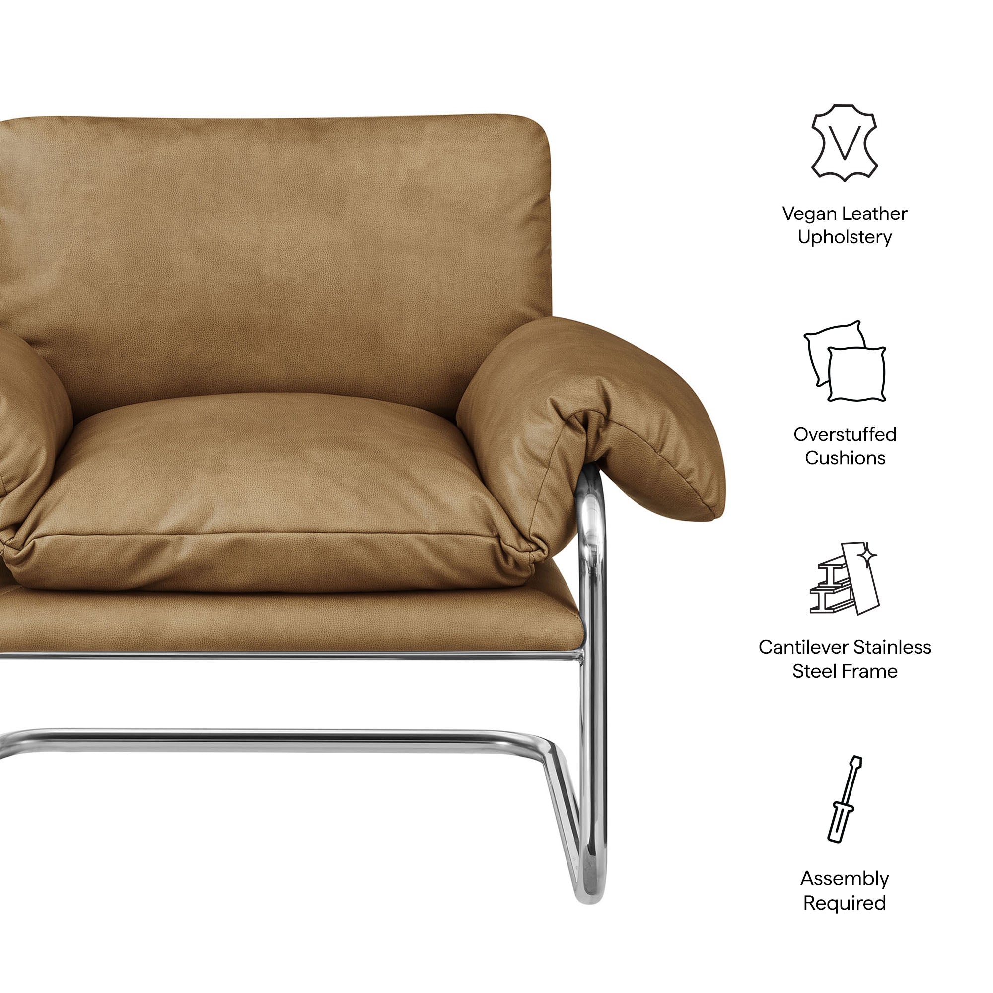 Ansel Vegan Leather Accent Chair view 3