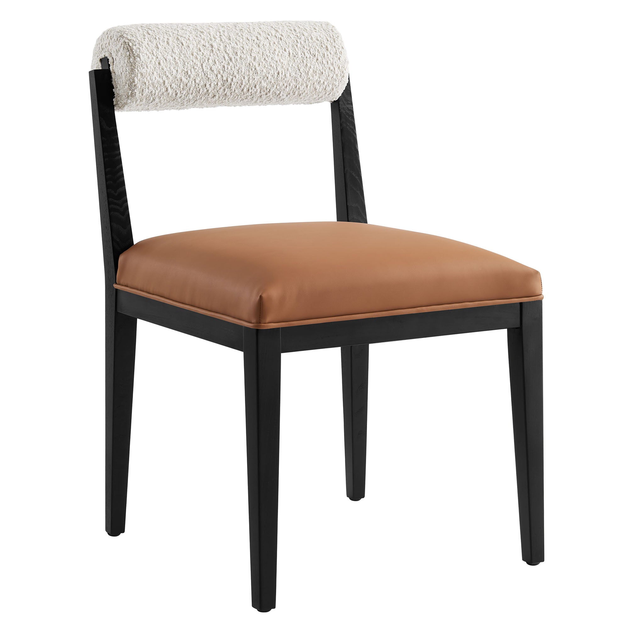 Kai Boucle and Vegan Leather Dining Chair Set of 2 view 6