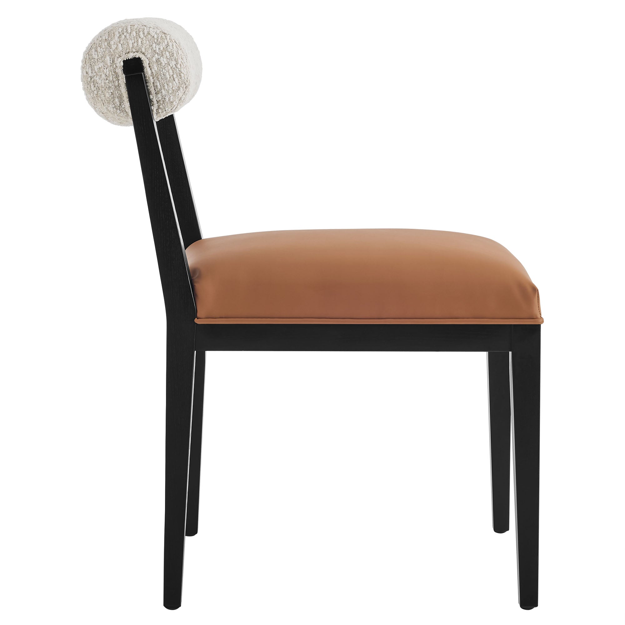 Kai Boucle and Vegan Leather Dining Chair Set of 2 view 7