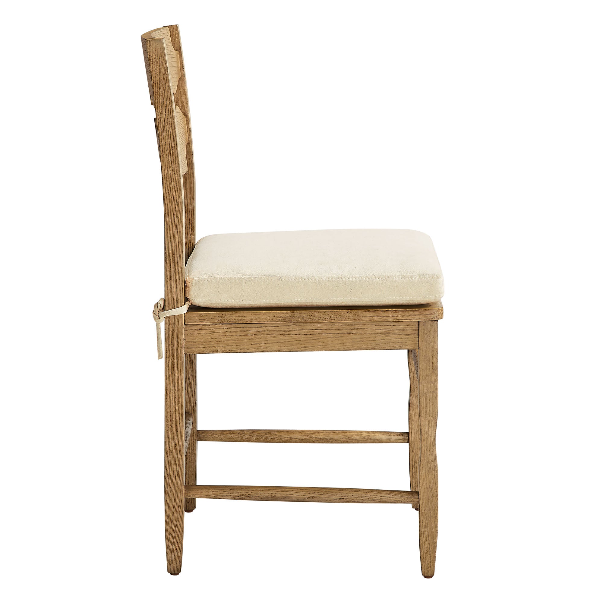 Jax Oak Wood Dining Chair With Wavy Razor Back and Cushion Set of 2 - Image 7