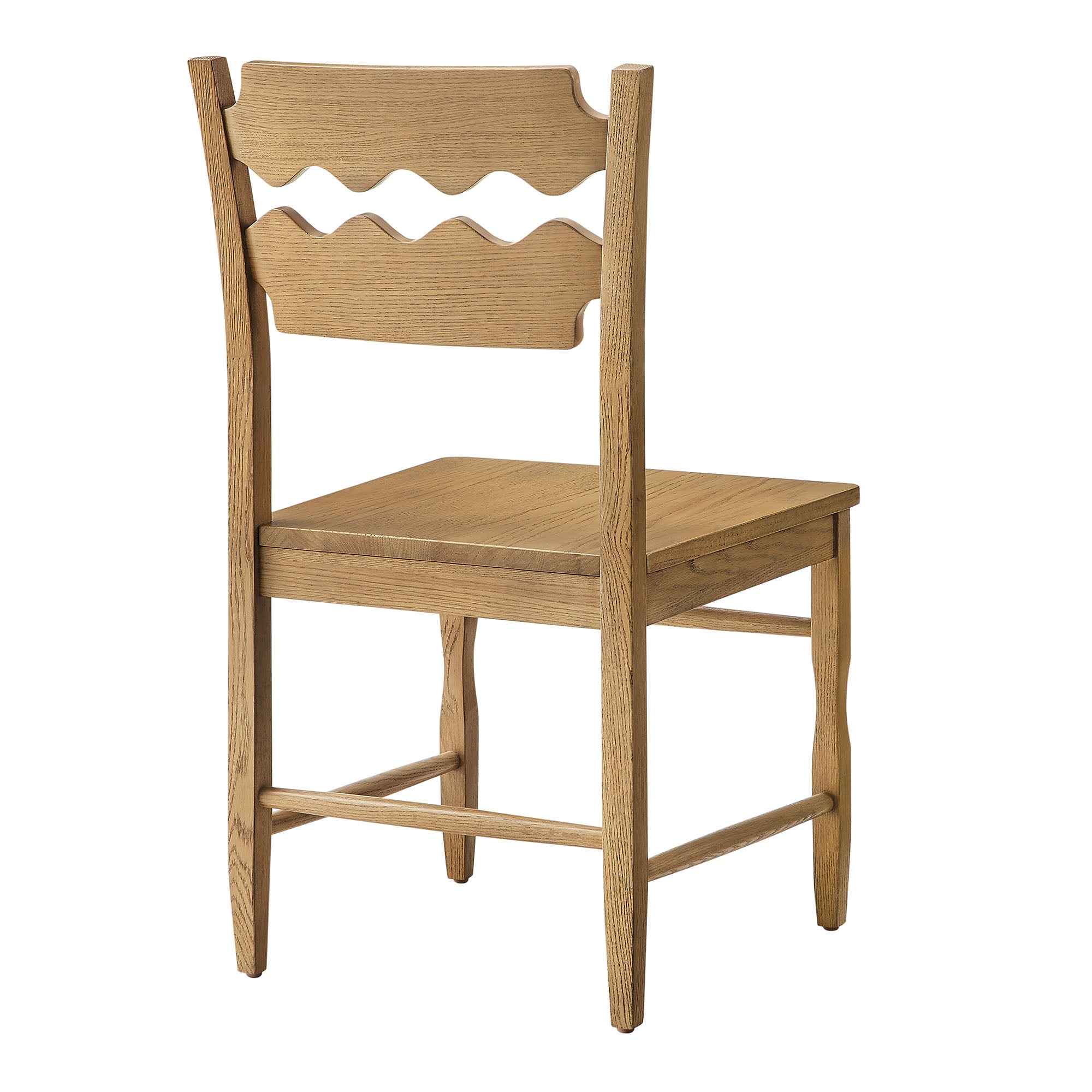 Jax Oak Wood Dining Chair With Wavy Razor Back Set of 2 view 8