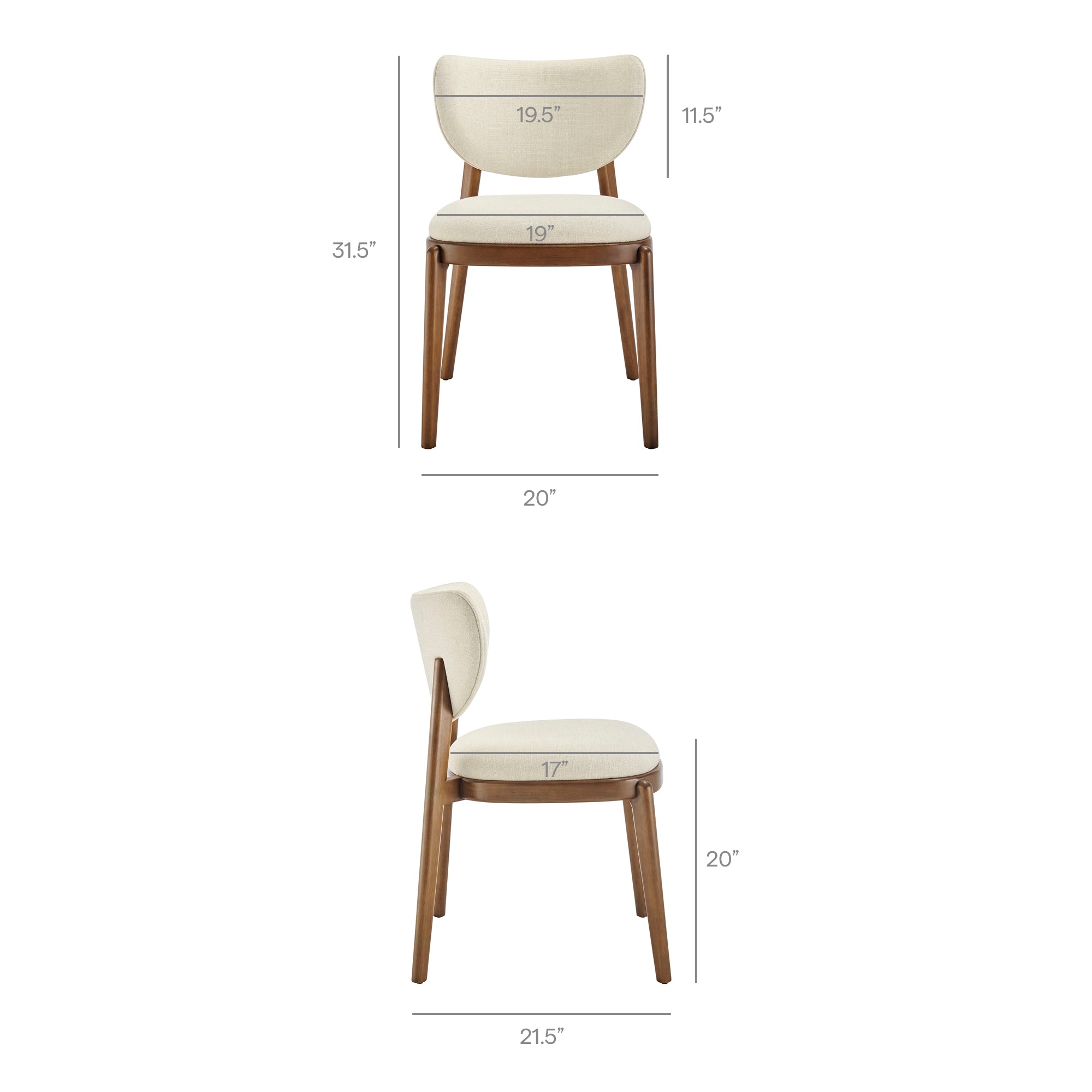 Fenwick Fabric Dining Chairs Set of 2 view 4