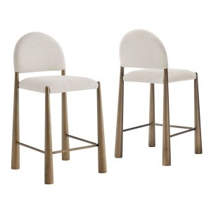 Hayley Upholstered Fabric Counter Stools Set of 2