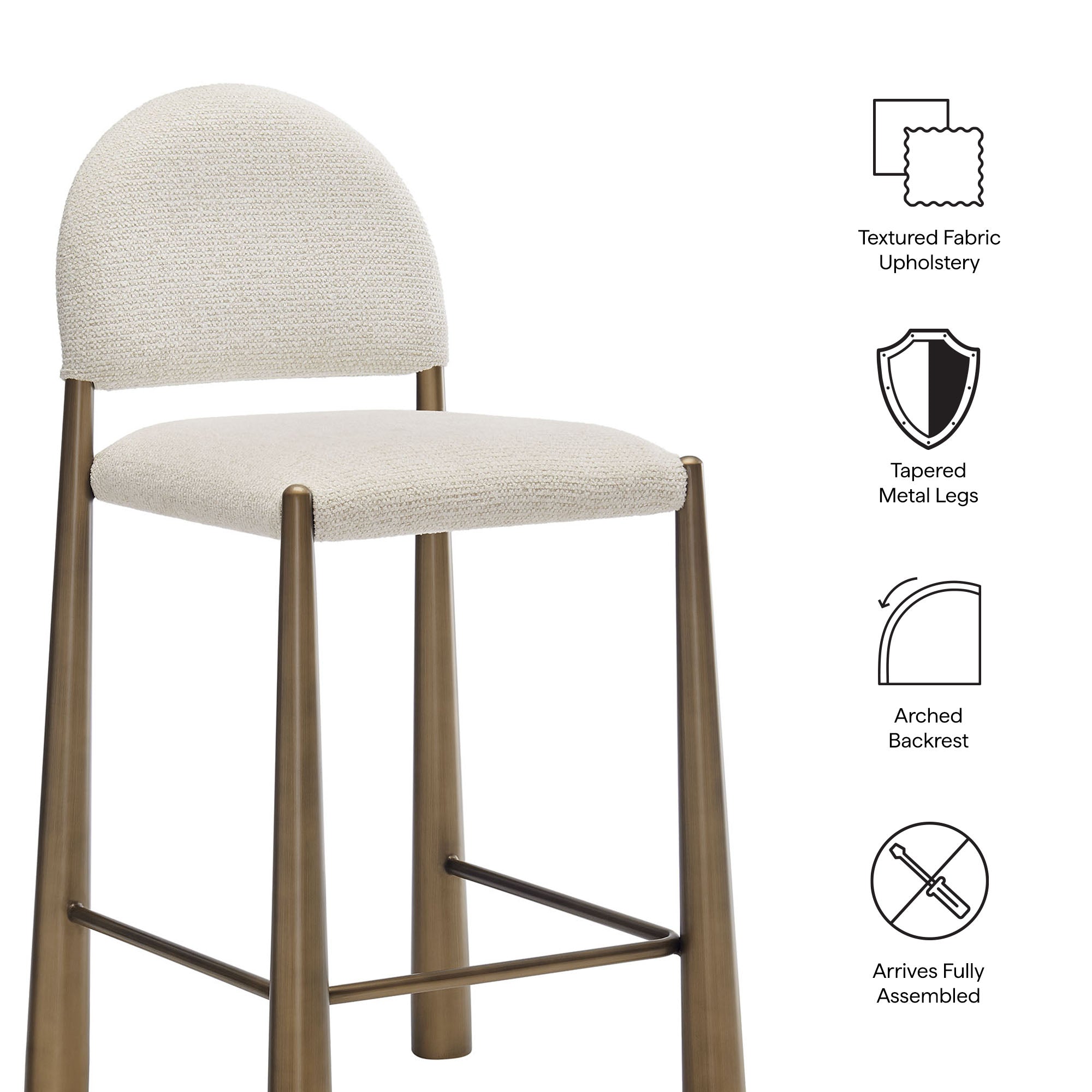 Hayley Upholstered Fabric Counter Stools Set of 2 - Image 3