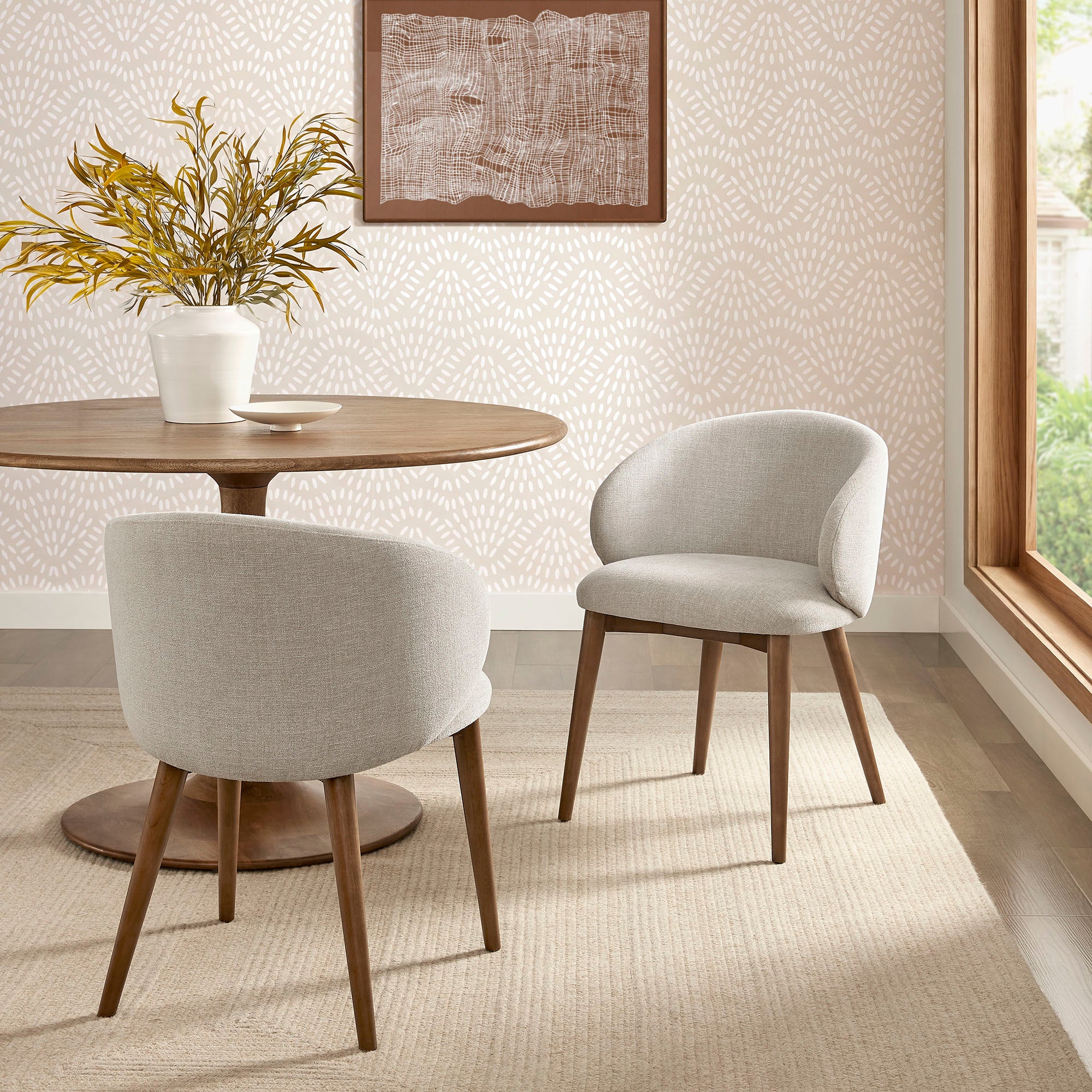 Anelle Upholstered Fabric Dining Chairs Set of 2 view 2