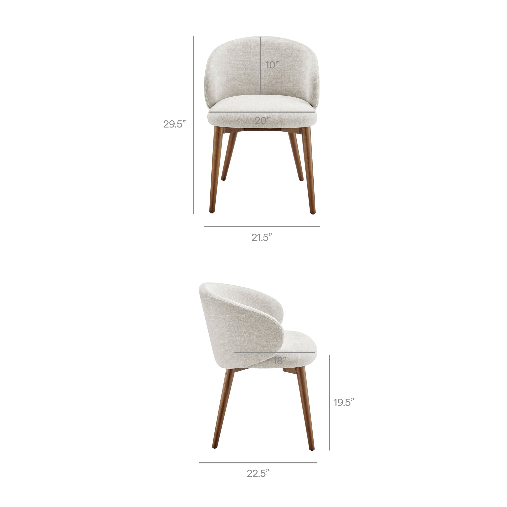 Anelle Upholstered Fabric Dining Chairs Set of 2 view 4