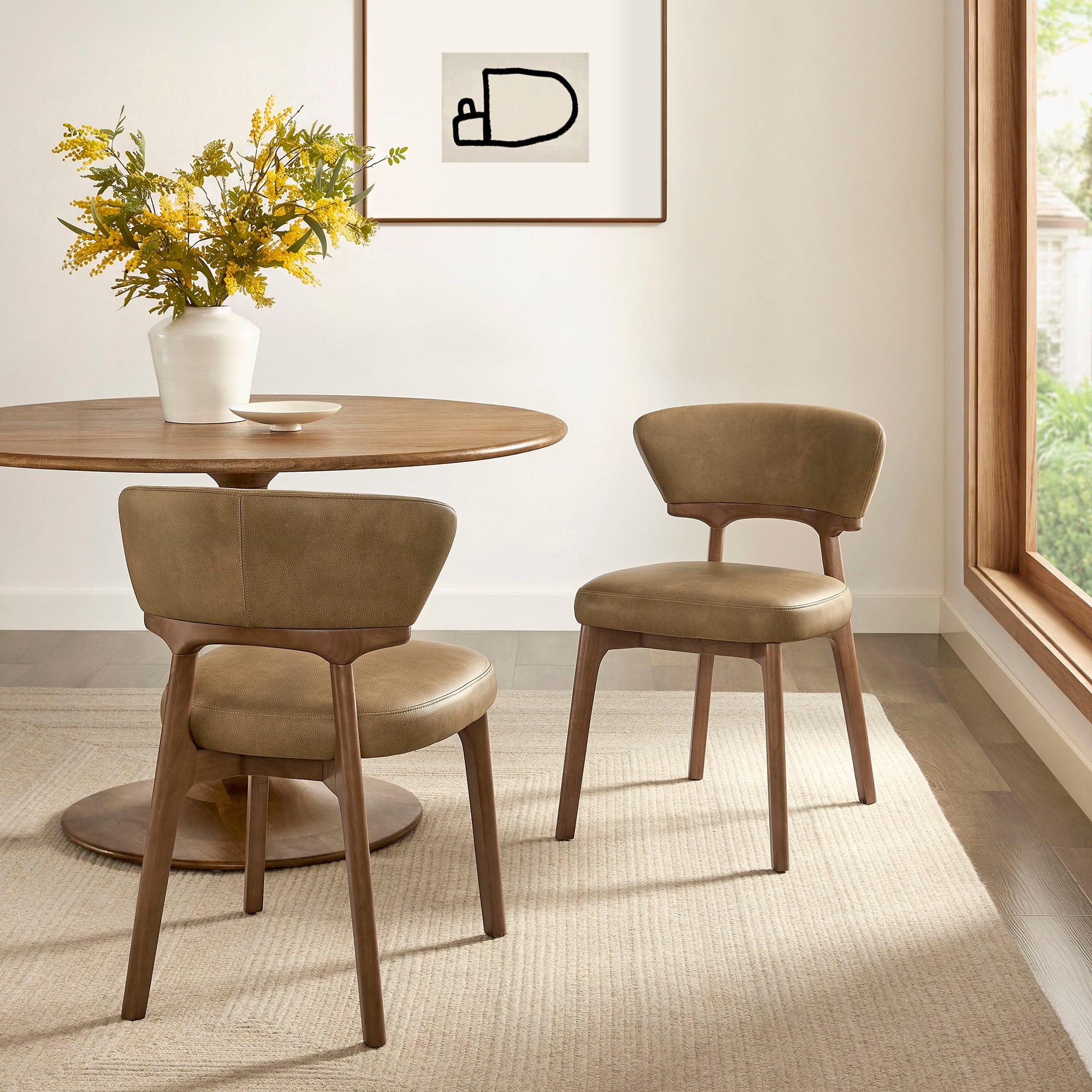 Daphne Vegan Leather Dining Chairs Set of 2 - Image 2