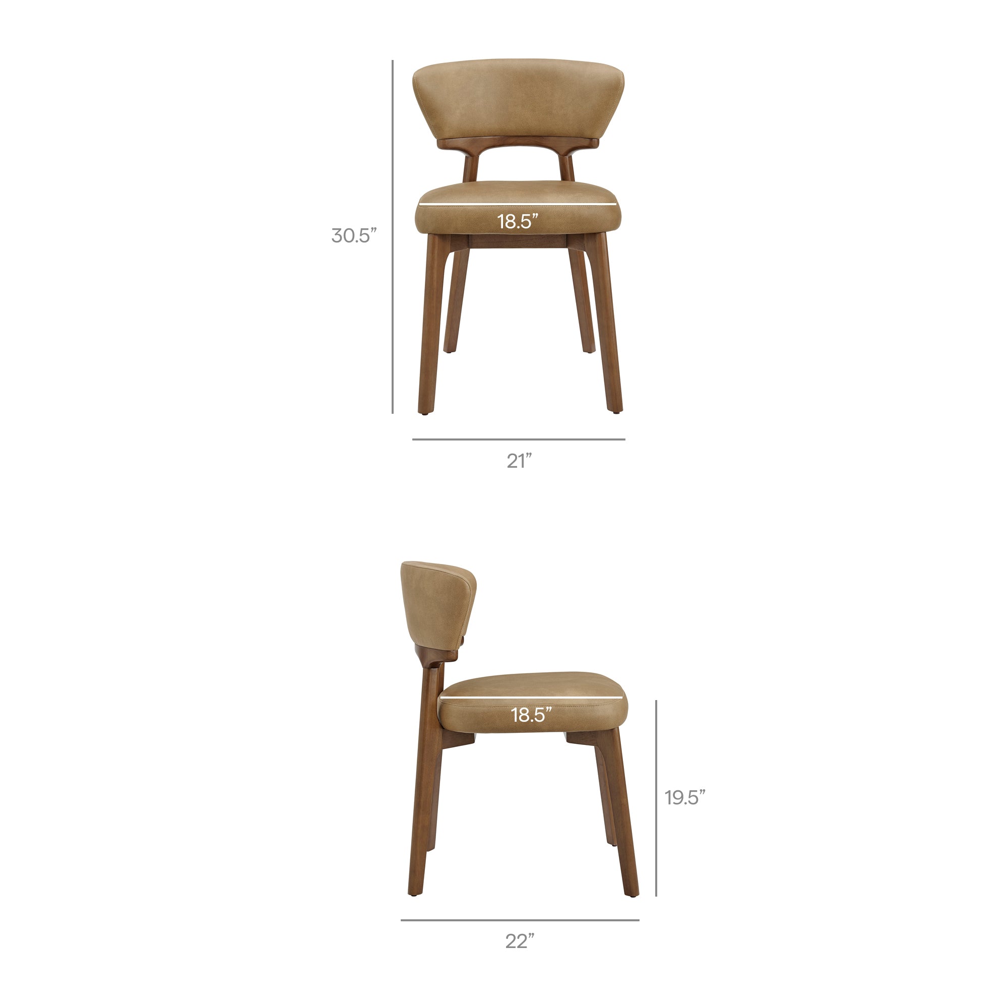 Daphne Vegan Leather Dining Chairs Set of 2 - Image 4