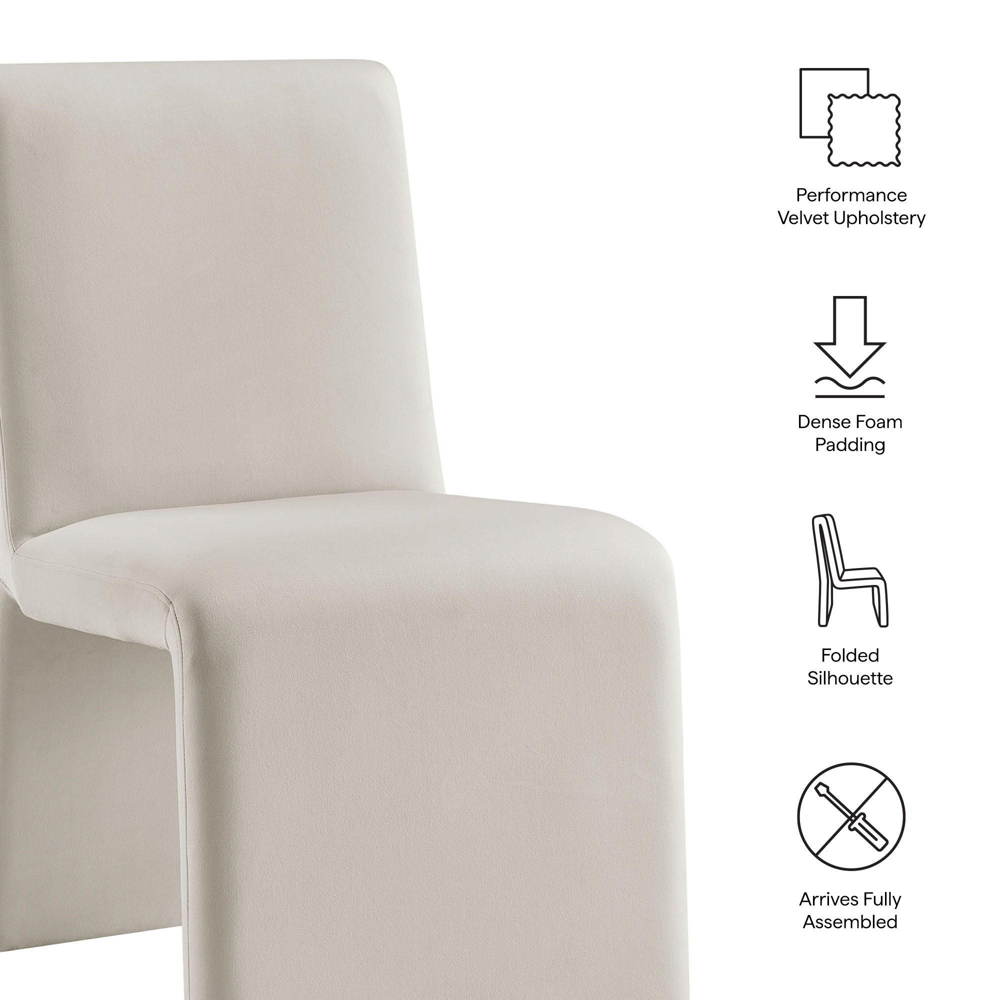 Emory Performance Velvet Dining Side Chair Set of 2 view 3