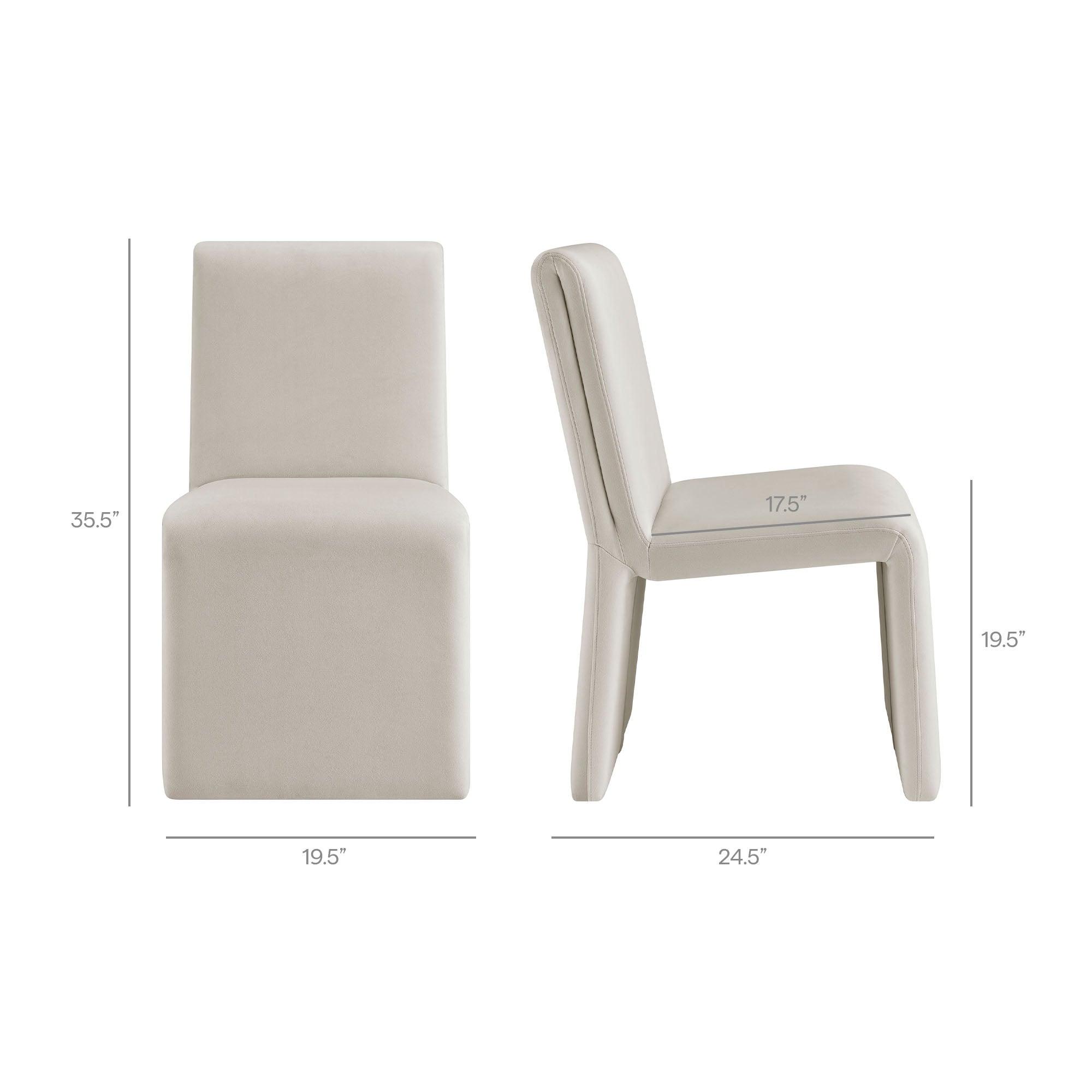 Emory Performance Velvet Dining Side Chair Set of 2 view 4