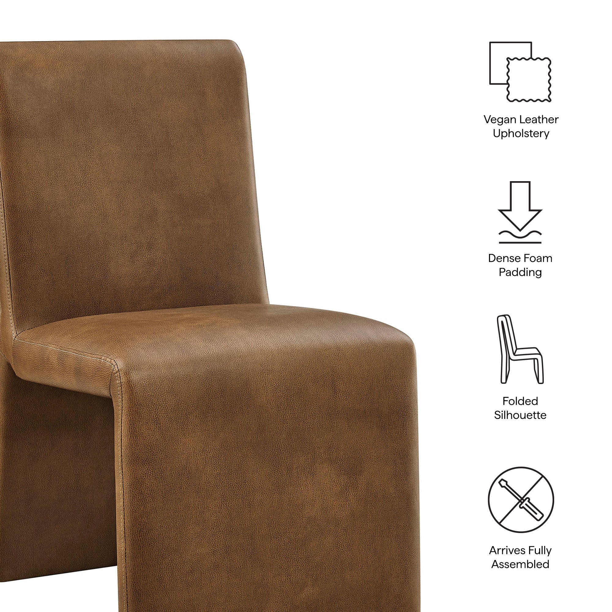 Emory Vegan Leather Dining Side Chair Set of 2 view 4
