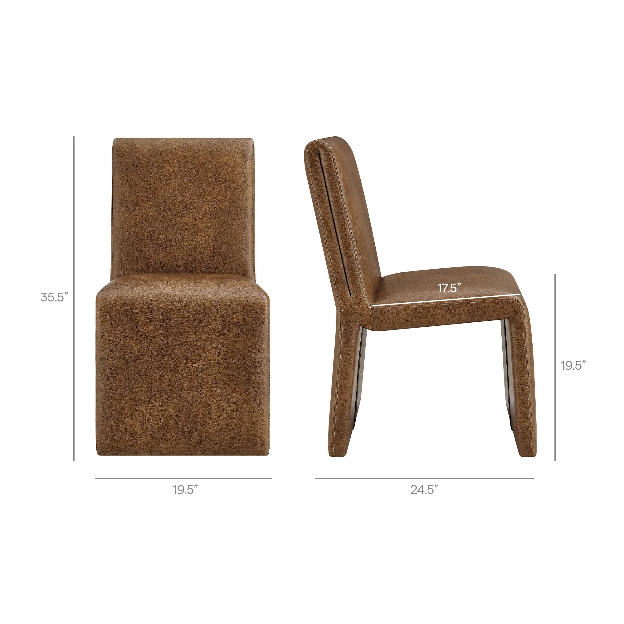 Emory Vegan Leather Dining Side Chair Set of 2 view 3