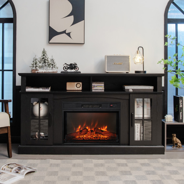 Fireplace TV Stand for TVs Up to 65 Inch with Side Cabinets and Remote Control view 2