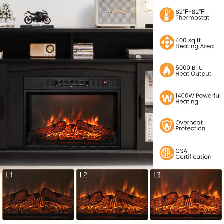 Fireplace TV Stand for TVs Up to 65 Inch with Side Cabinets and Remote Control view 5