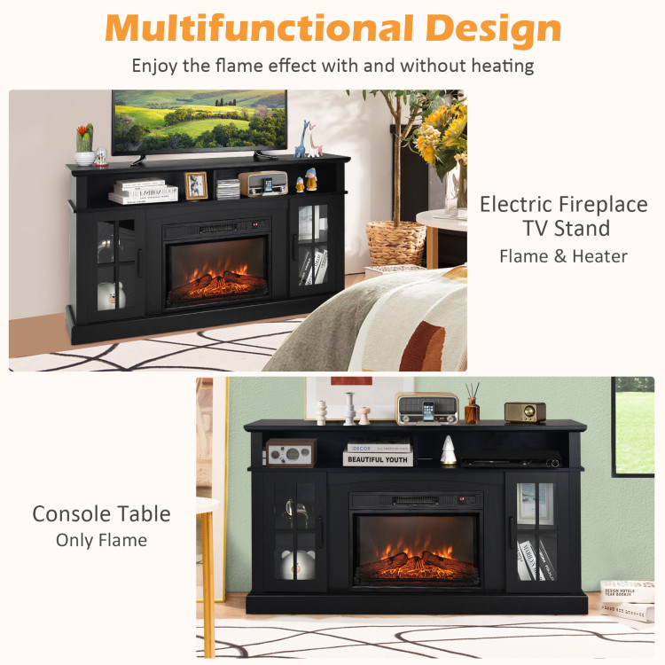 Fireplace TV Stand for TVs Up to 65 Inch with Side Cabinets and Remote Control view 8