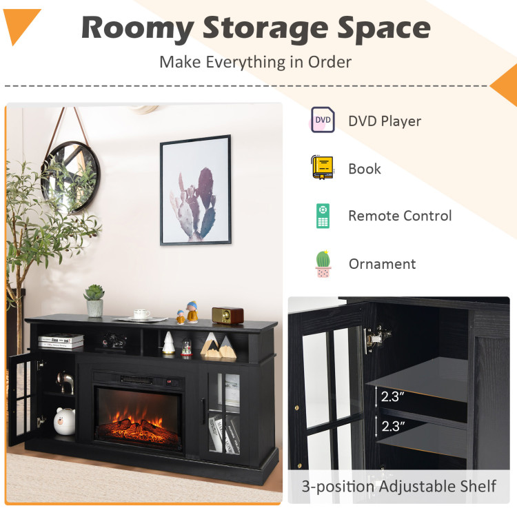 Fireplace TV Stand for TVs Up to 65 Inch with Side Cabinets and Remote Control - Image 9